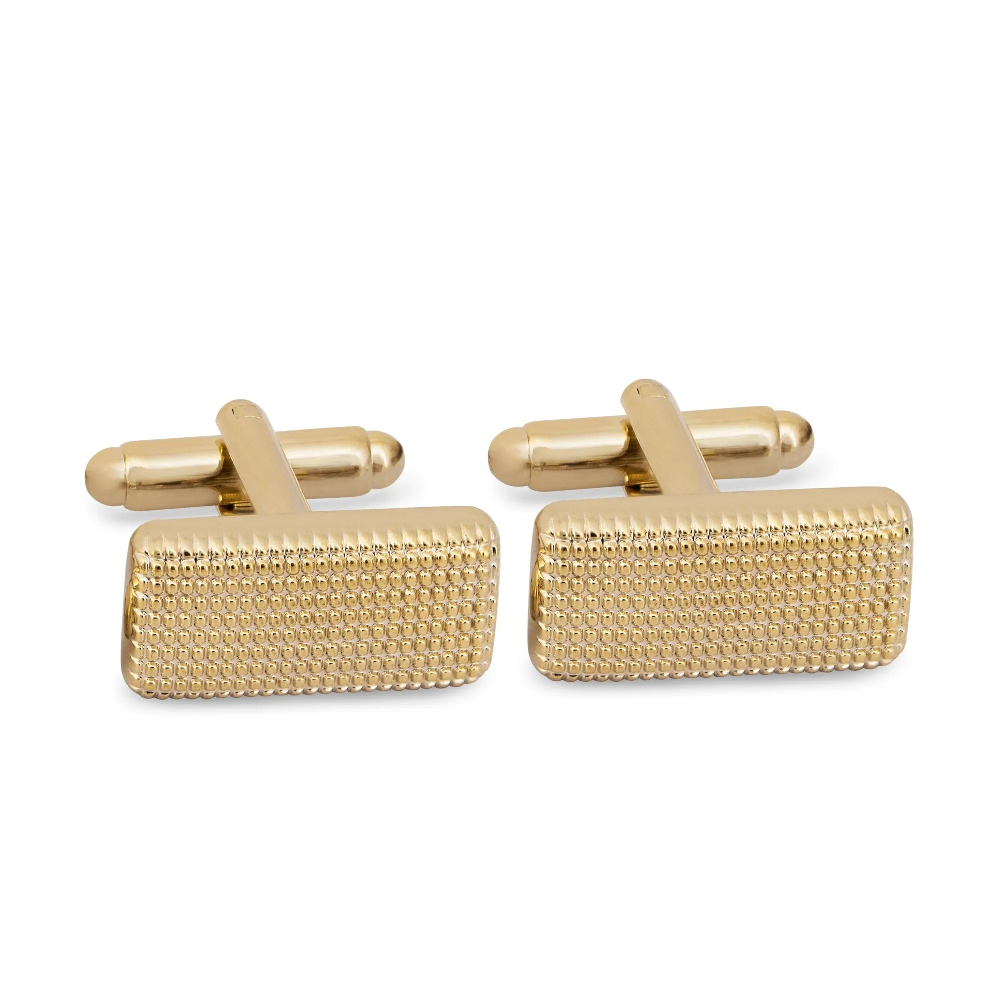 Gold Rectangle Cufflinks with Micro-grids (Online Exclusive)