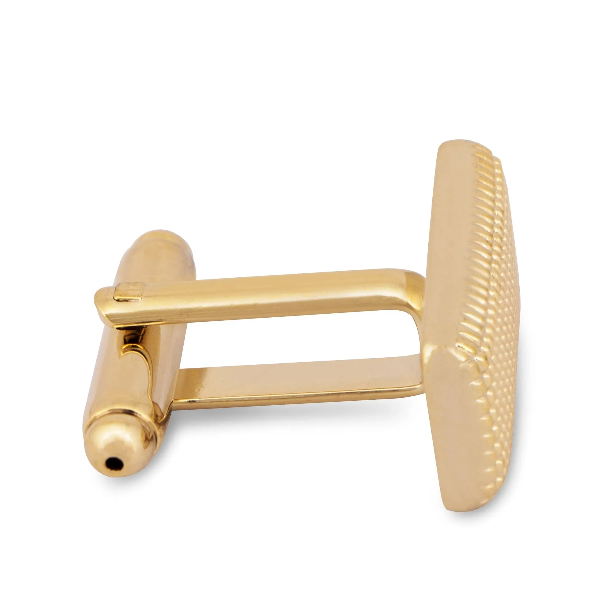 Gold Rectangle Cufflinks with Micro-grids (Online Exclusive)