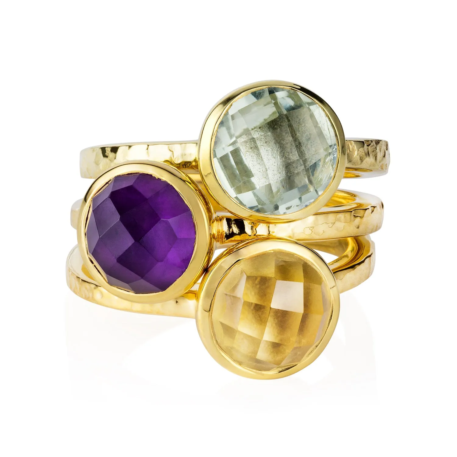 Gold Ring Green Amethyst Estella