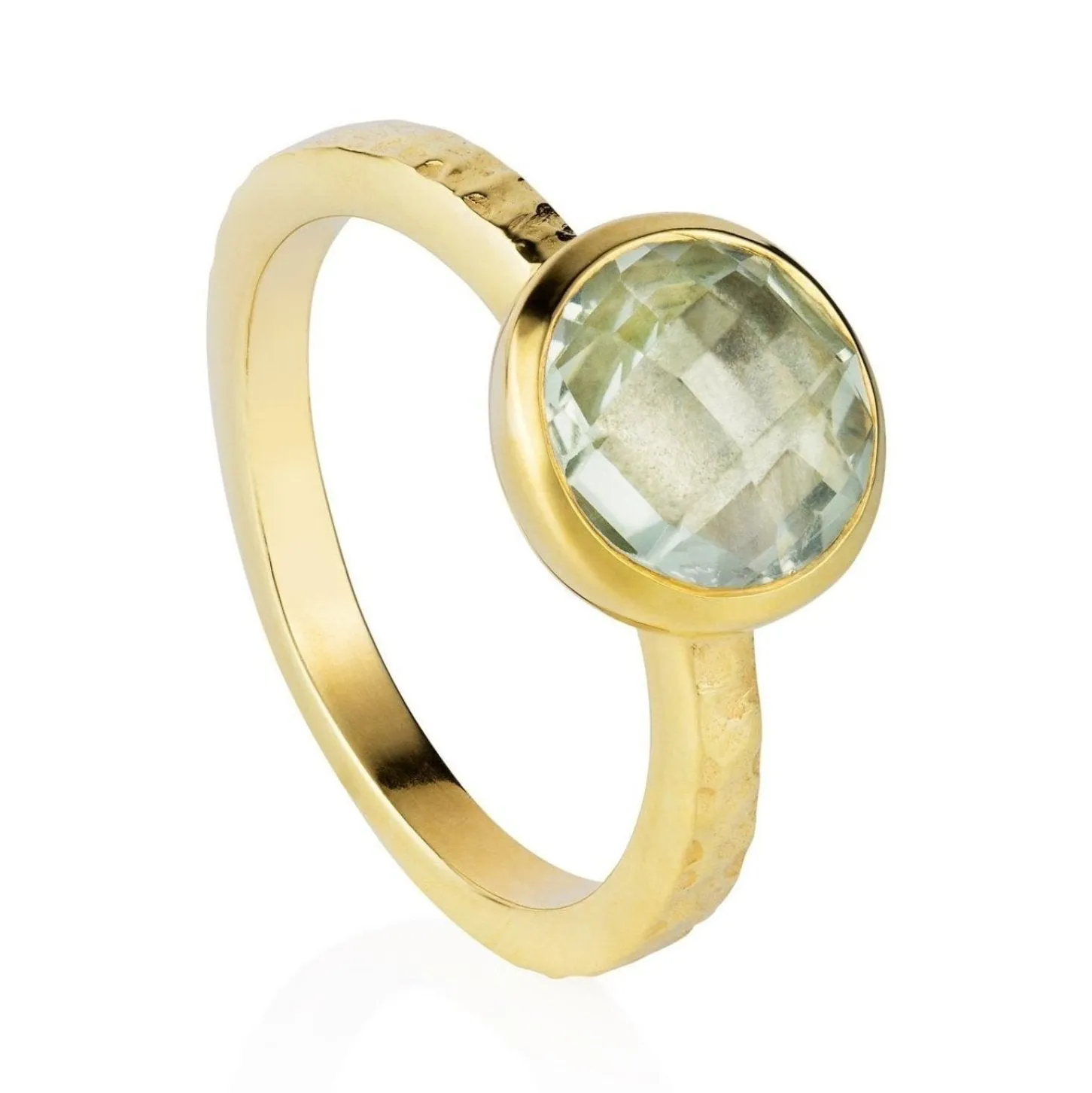 Gold Ring Green Amethyst Estella
