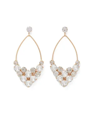 Gold-Tone Gemstone Drop Earrings