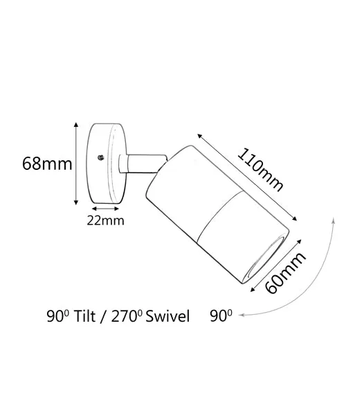 GU10 Exterior Wall Pillar Spot Lights (Solid Polished Brass) IP65