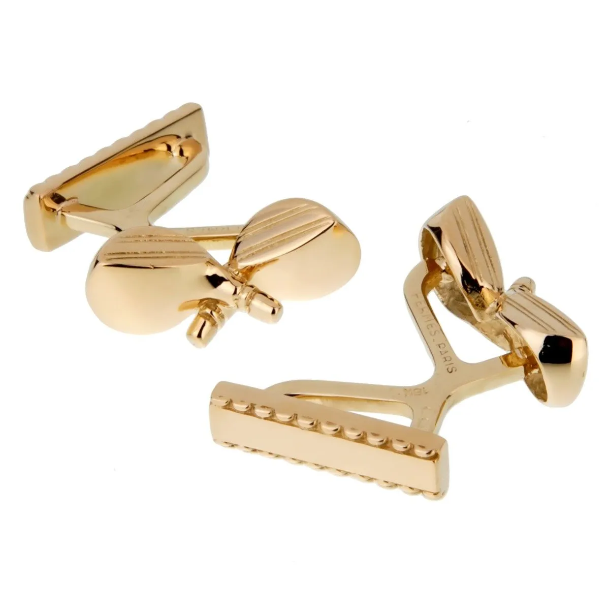 Hermes Yellow Gold Golf Club Cufflinks