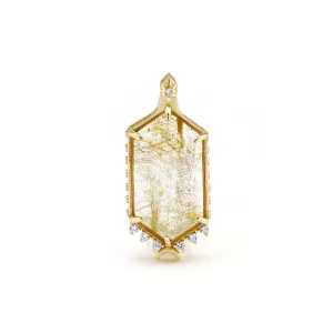 Hexagon Rutilated Quartz Pendant
