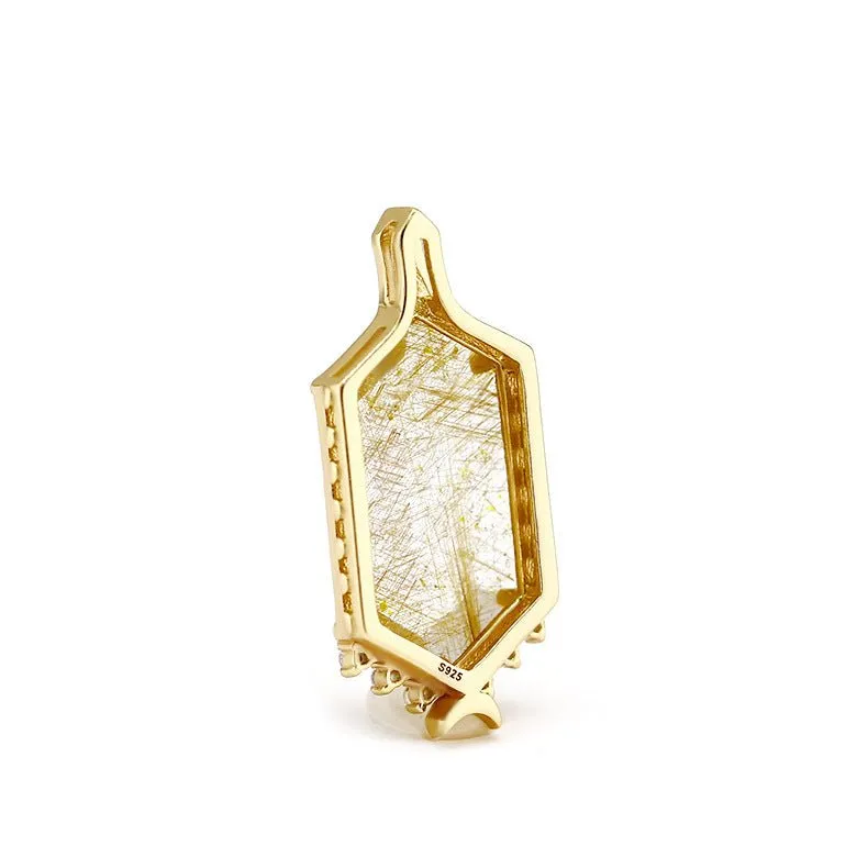 Hexagon Rutilated Quartz Pendant