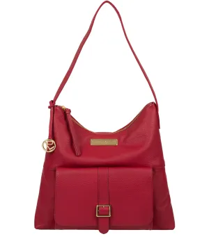 'Imogen' Berry Red Leather Shoulder Bag