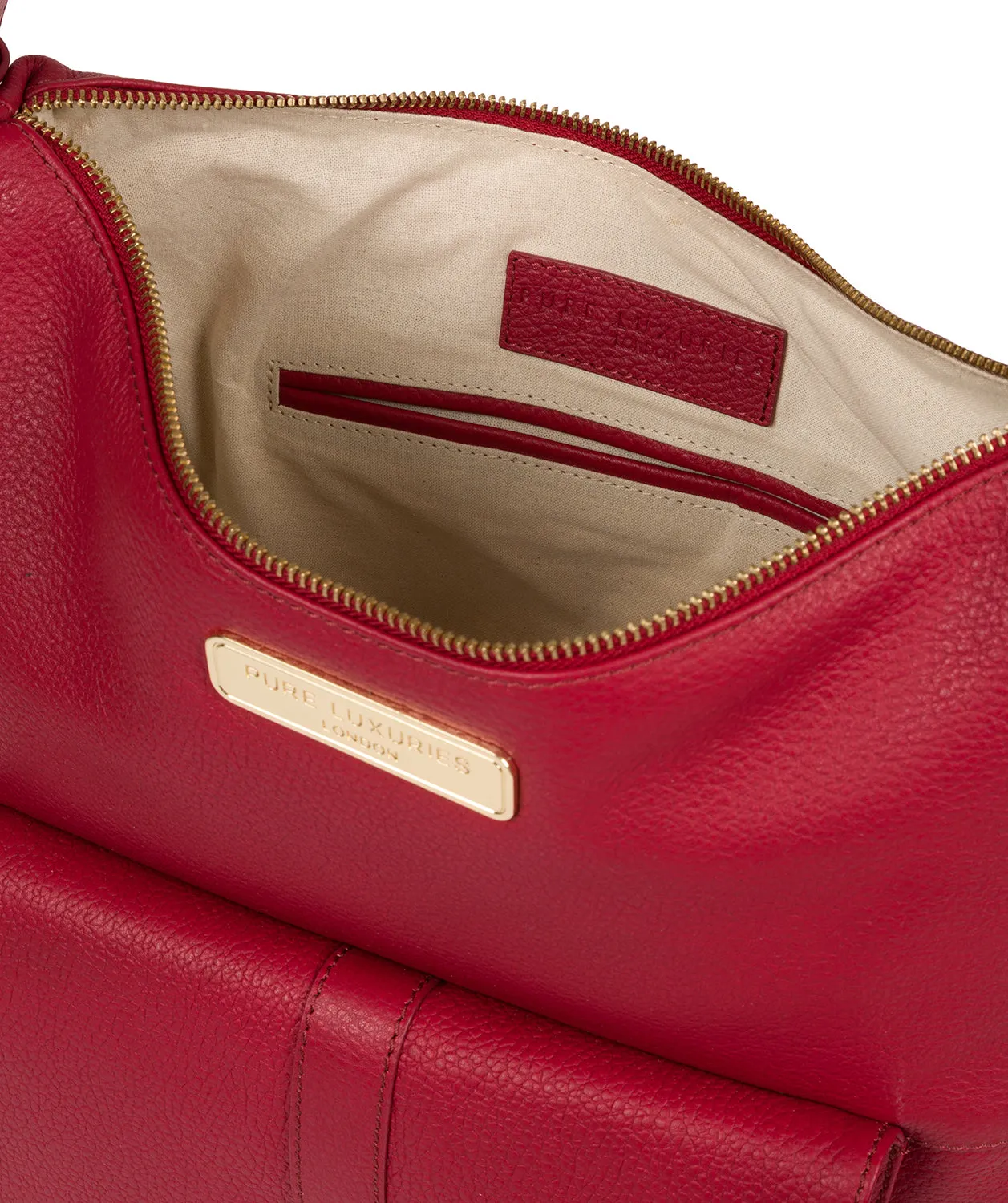 'Imogen' Berry Red Leather Shoulder Bag