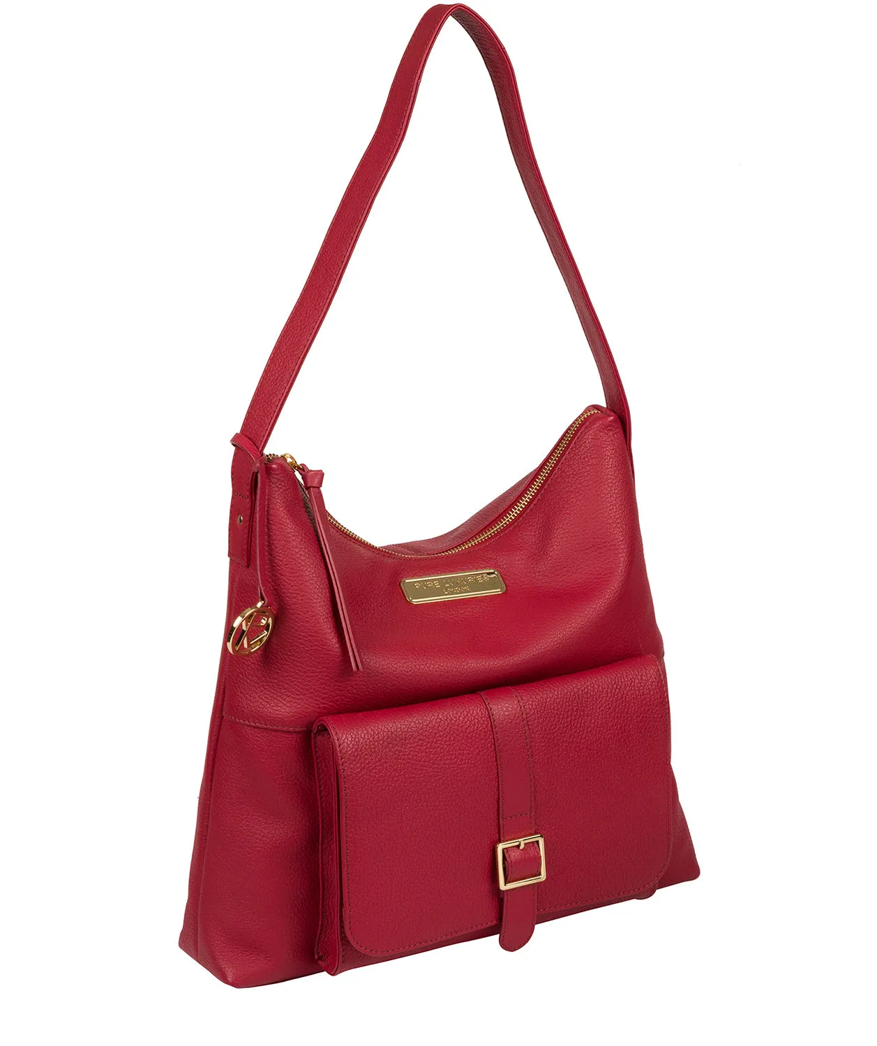 'Imogen' Berry Red Leather Shoulder Bag