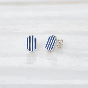 ISHKAR Lapis Lazuli Four River Stud Earrings  in Silver