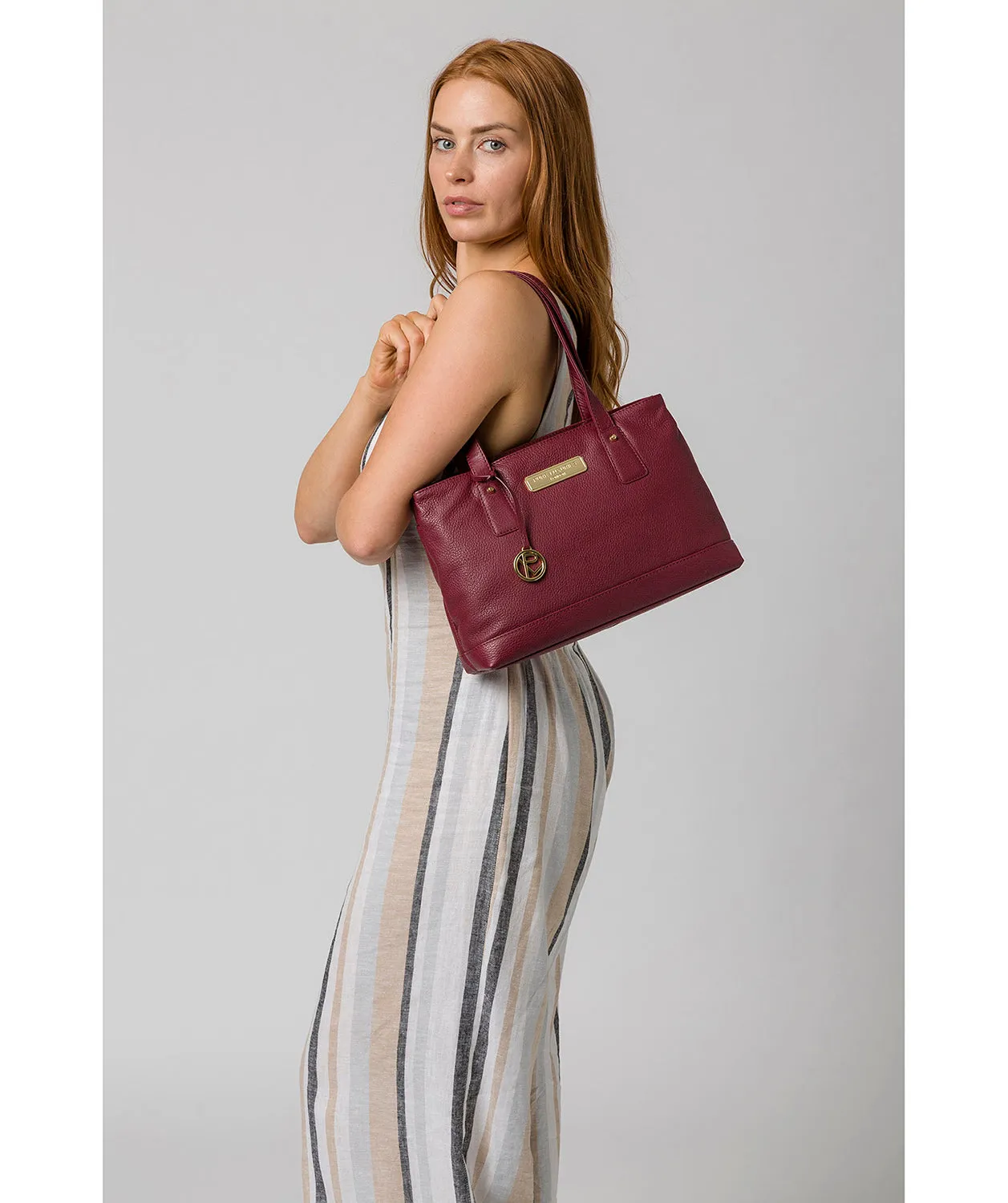 'Kate' Pomegranate Leather Handbag
