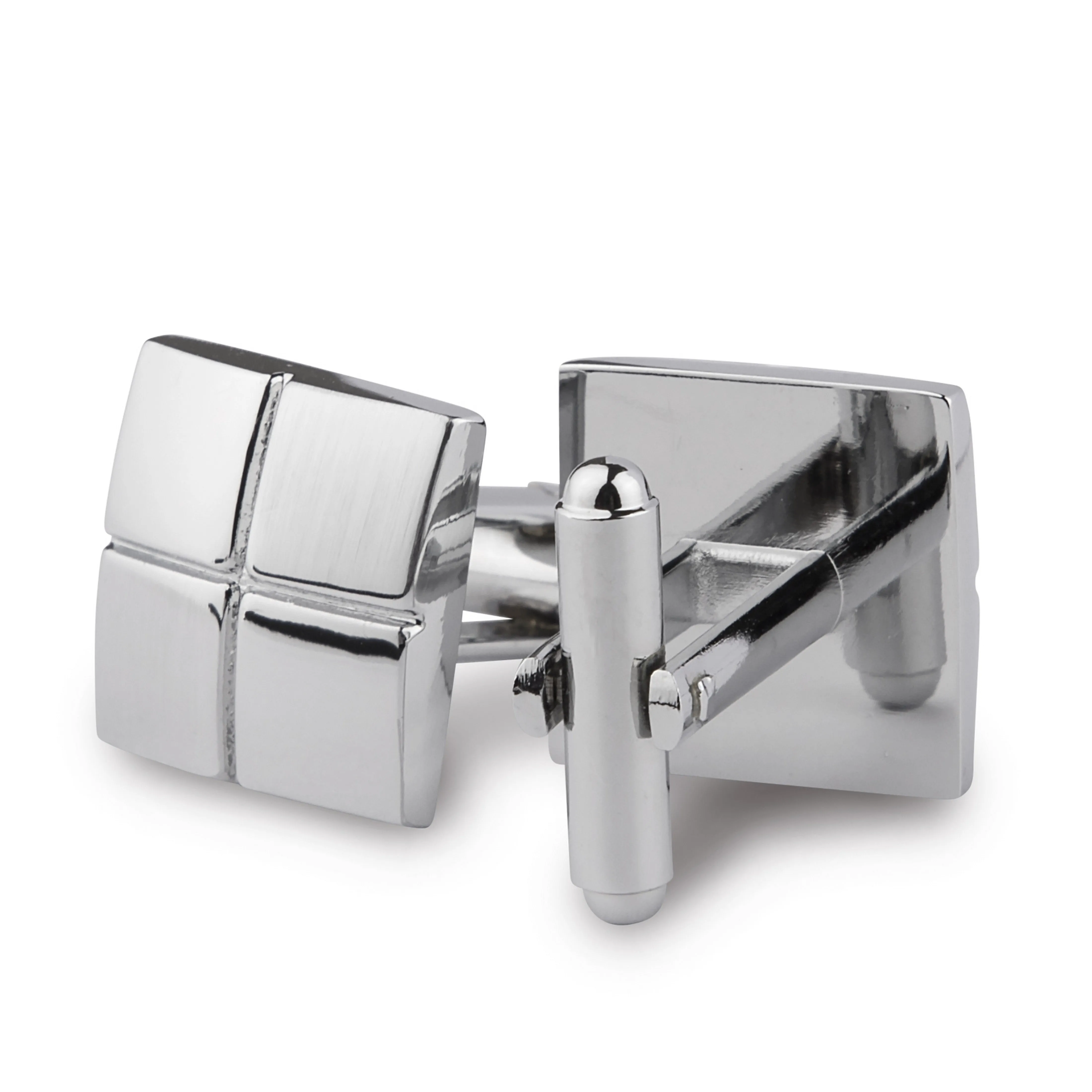 Kavove The Pullout Silver Coloured Cufflinks For Men