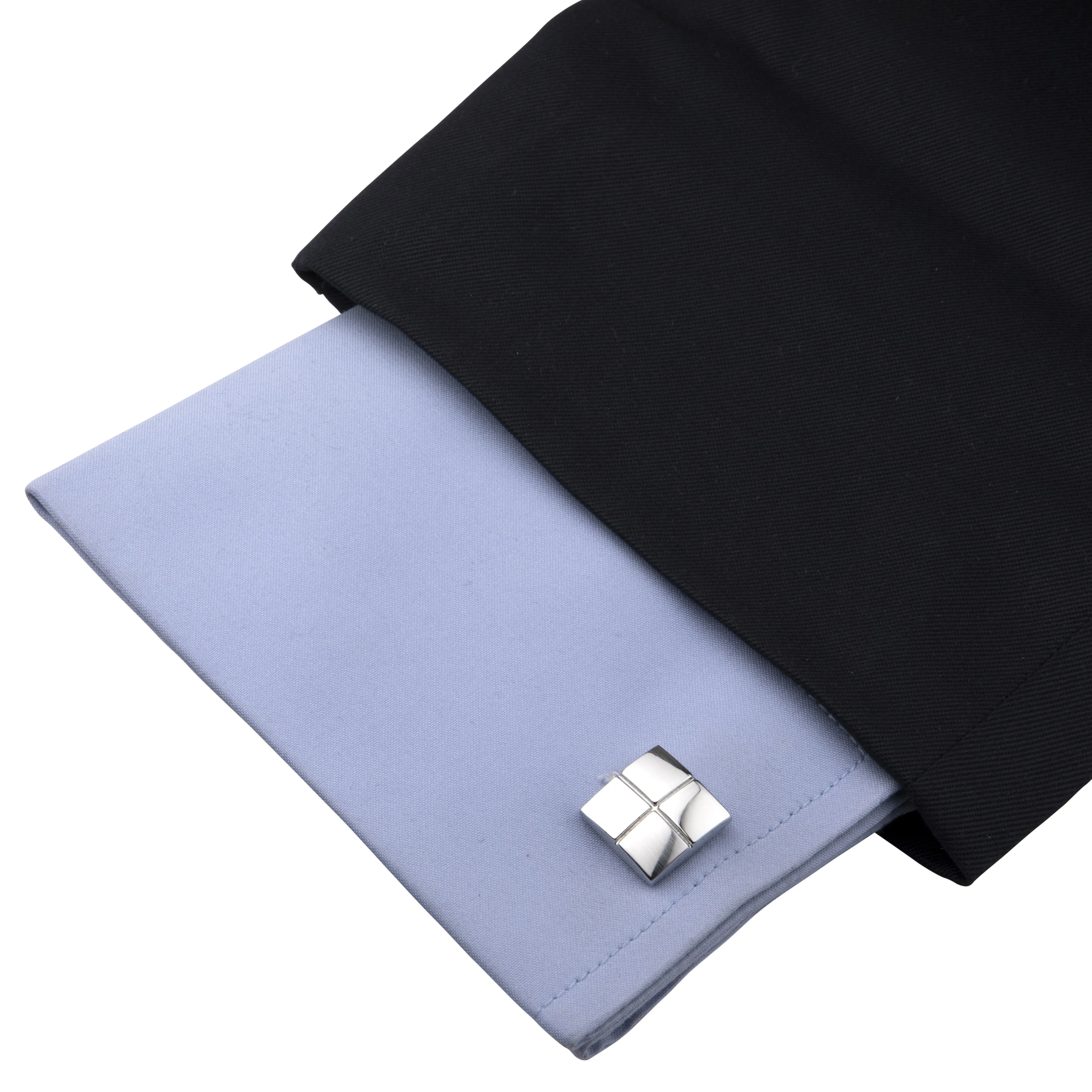 Kavove The Pullout Silver Coloured Cufflinks For Men