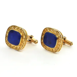 Lapis Lazuli Large Cufflinks in 18k Yellow Gold circa 1960