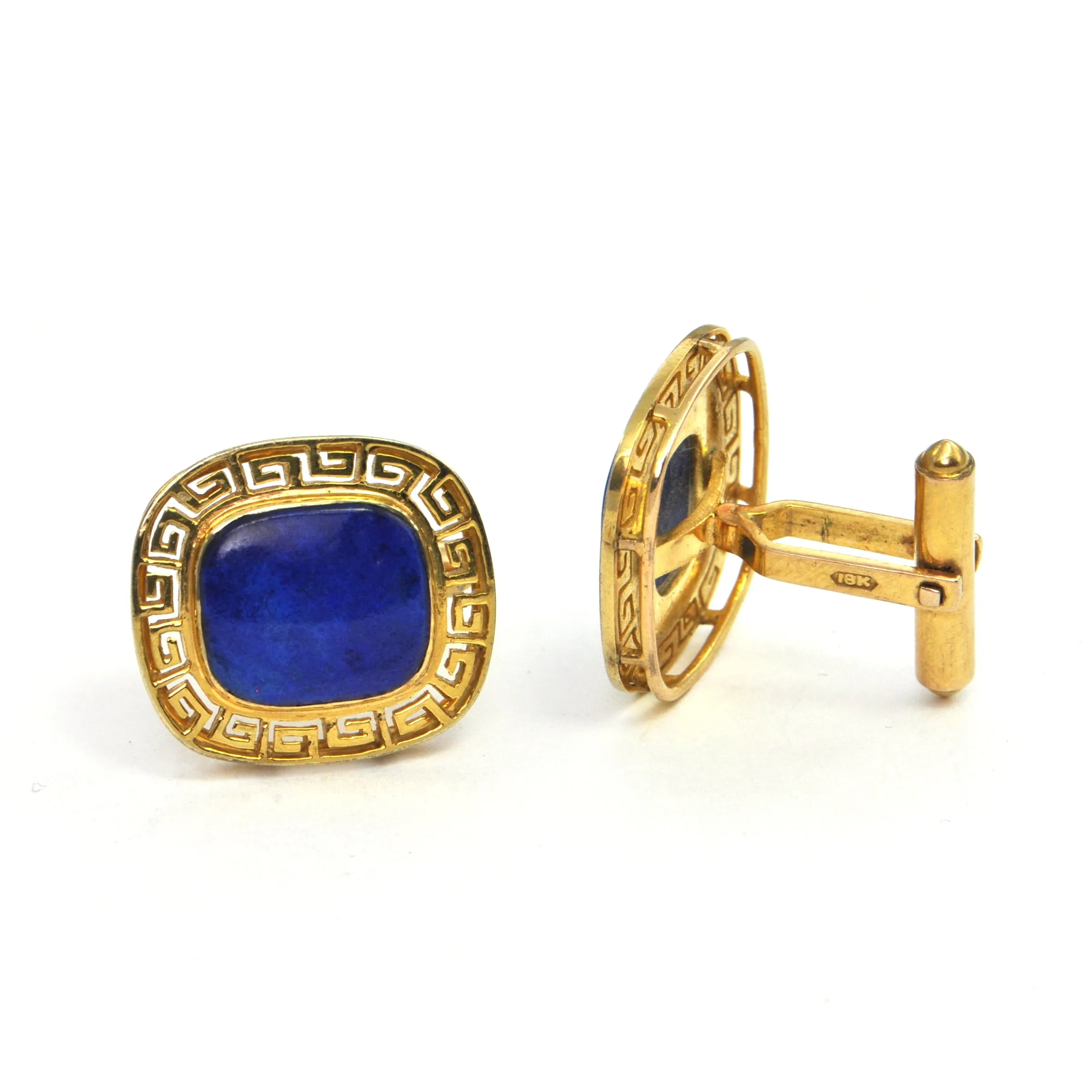 Lapis Lazuli Large Cufflinks in 18k Yellow Gold circa 1960