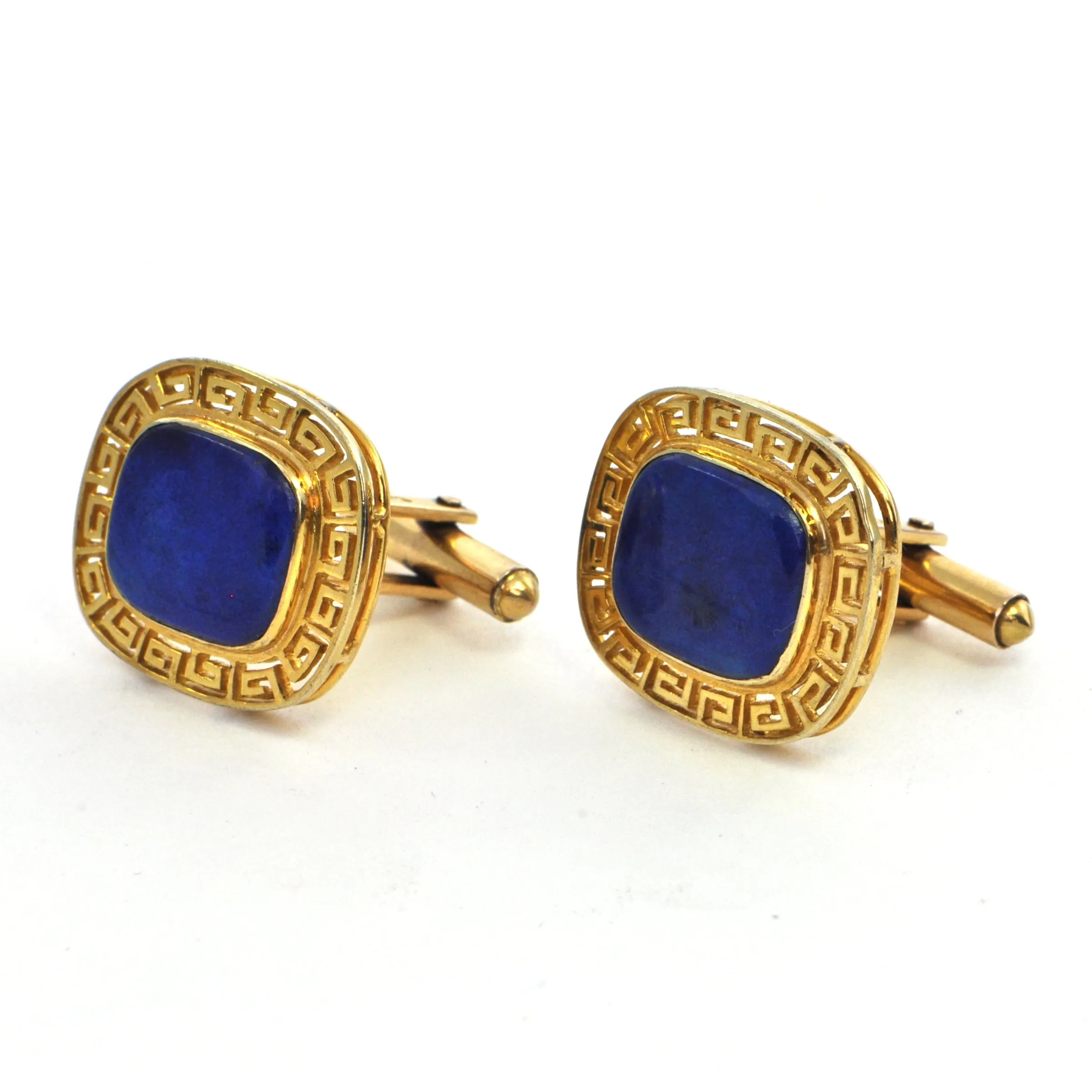 Lapis Lazuli Large Cufflinks in 18k Yellow Gold circa 1960