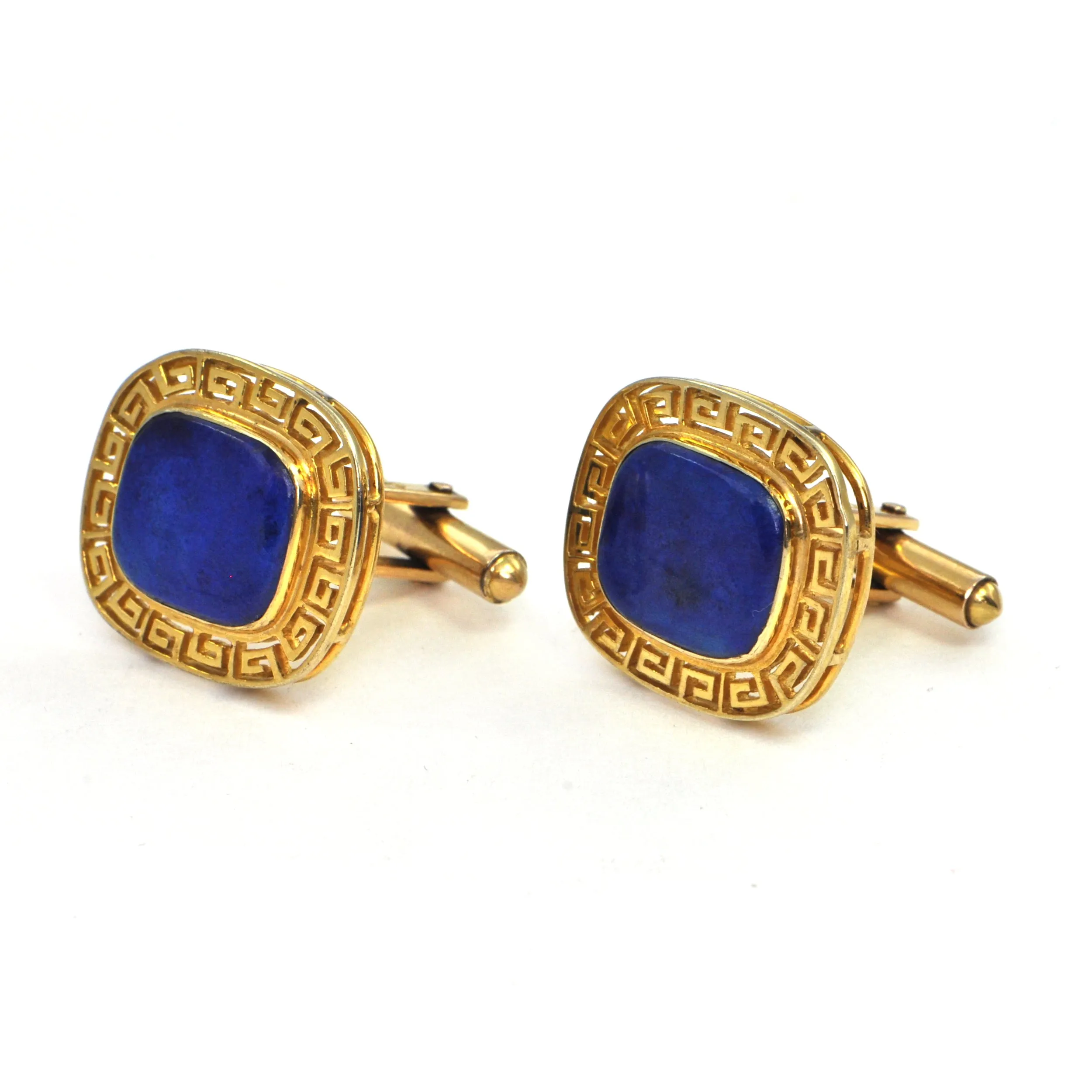Lapis Lazuli Large Cufflinks in 18k Yellow Gold circa 1960