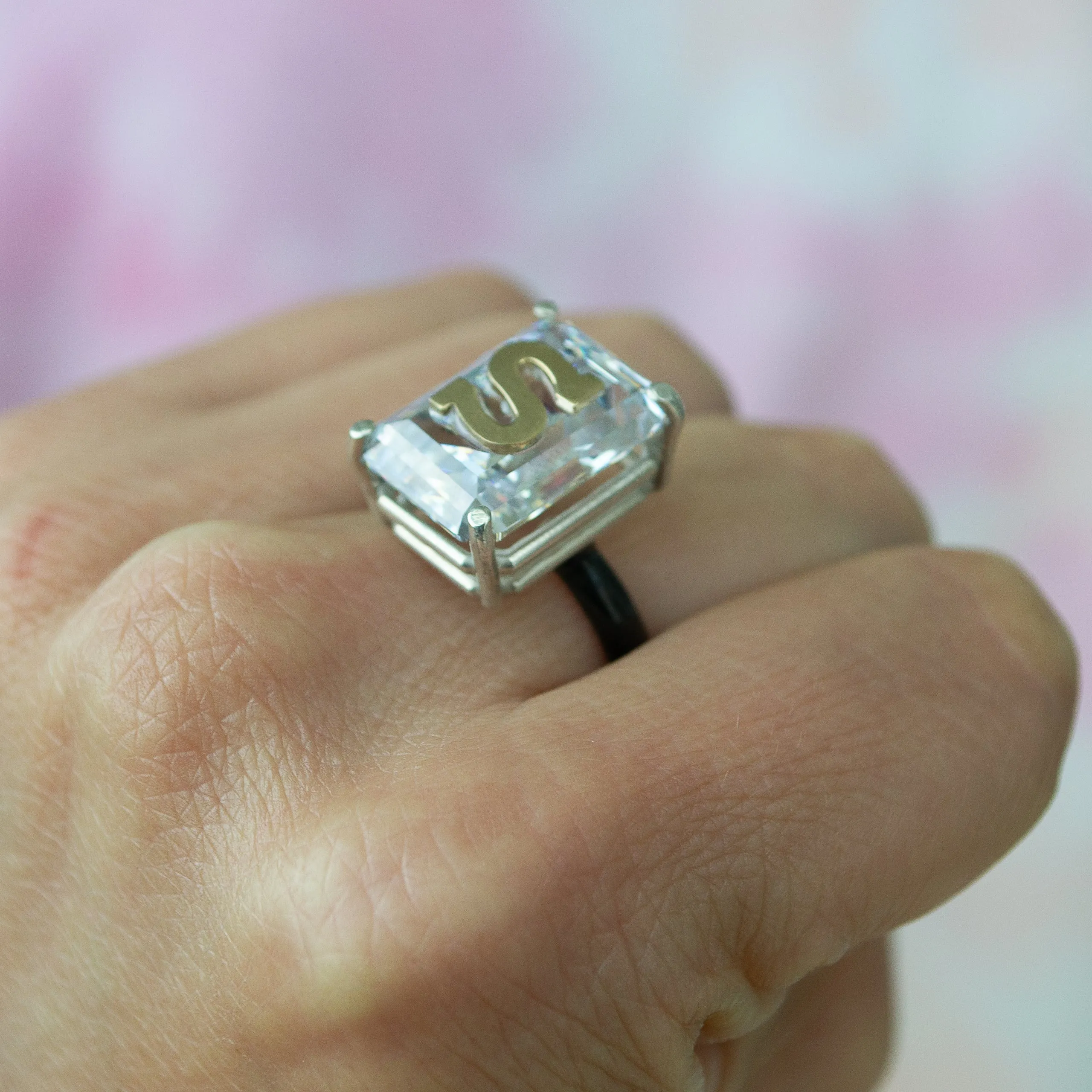 Large Emerald cut stone ring (More colors available)