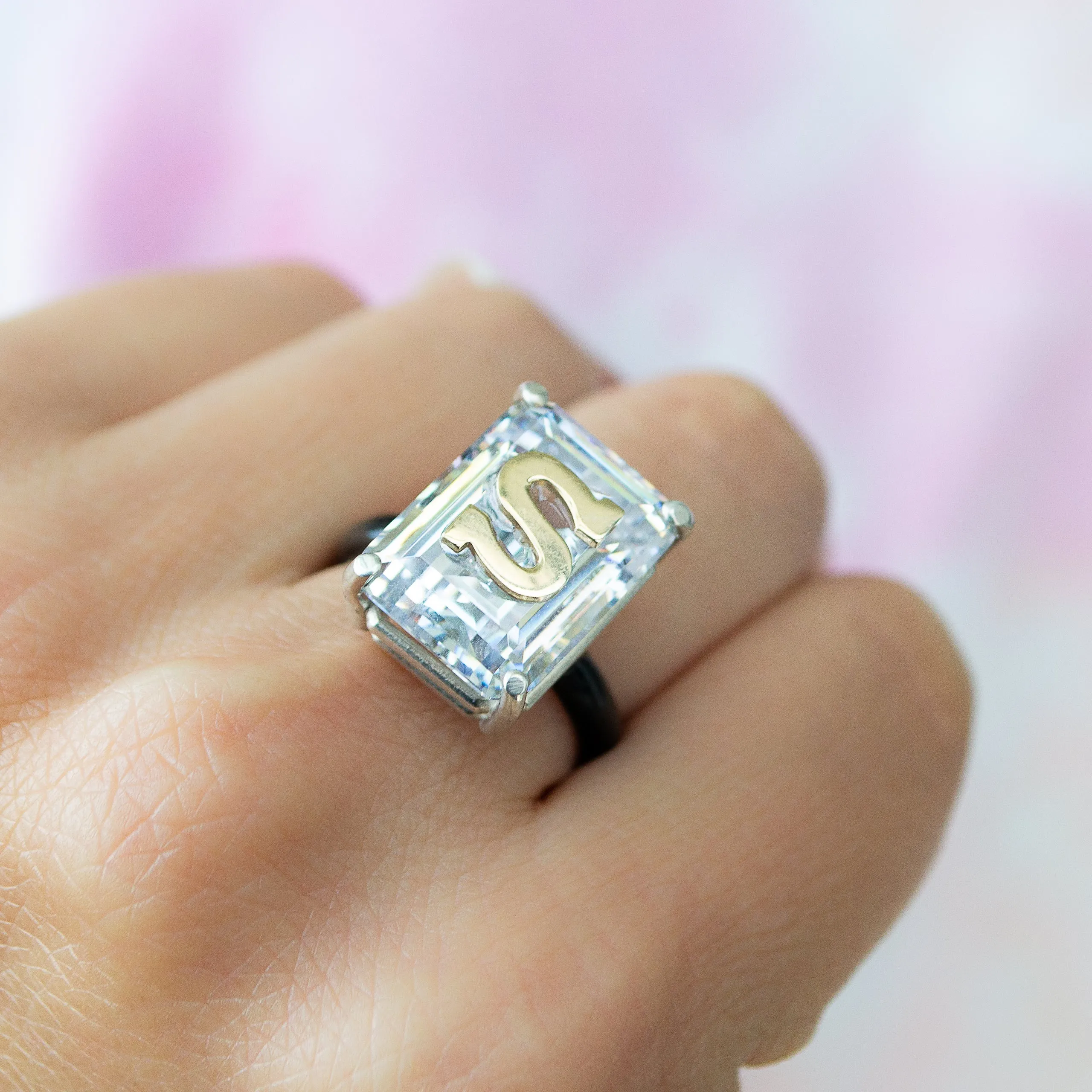 Large Emerald cut stone ring (More colors available)
