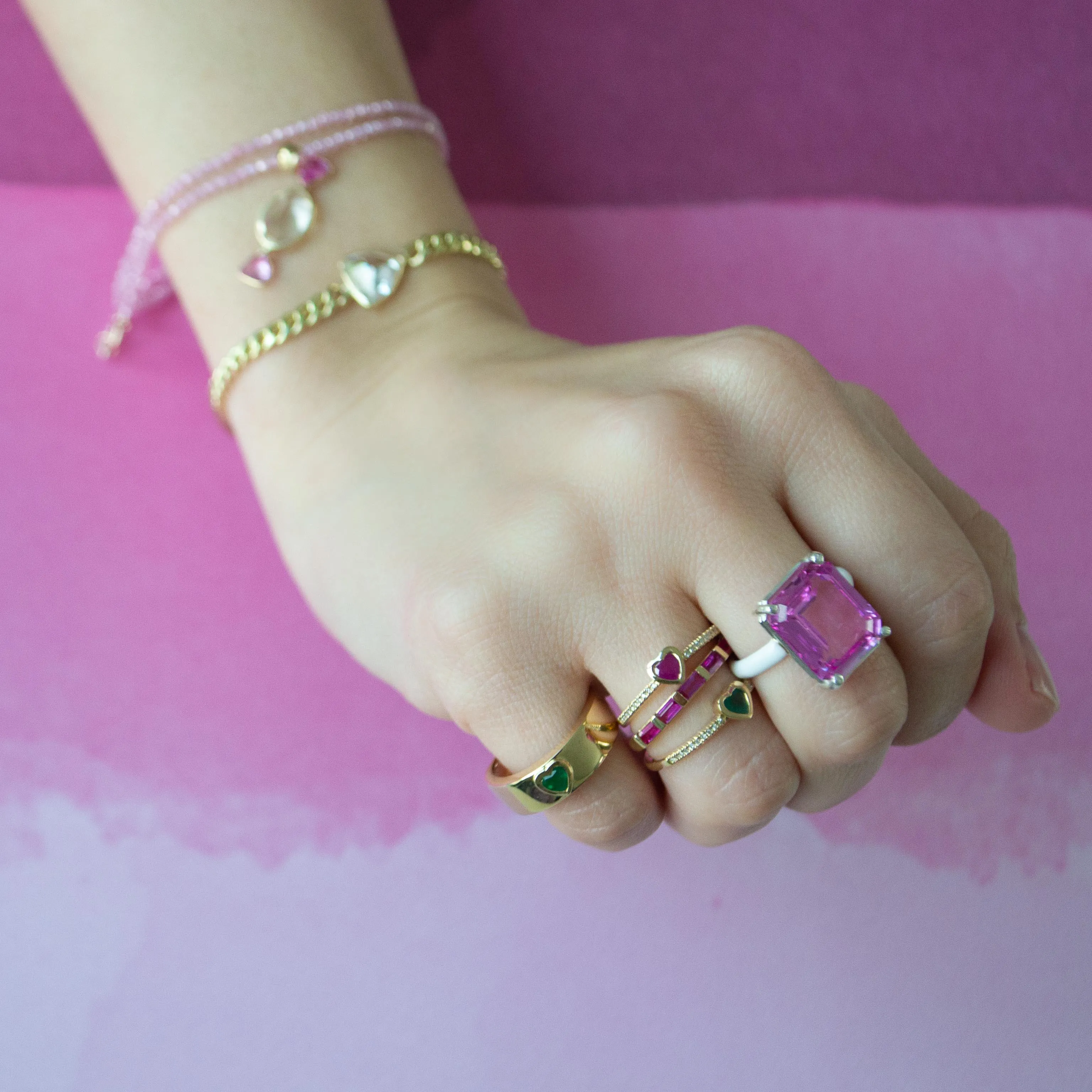 Large Emerald cut stone ring (More colors available)