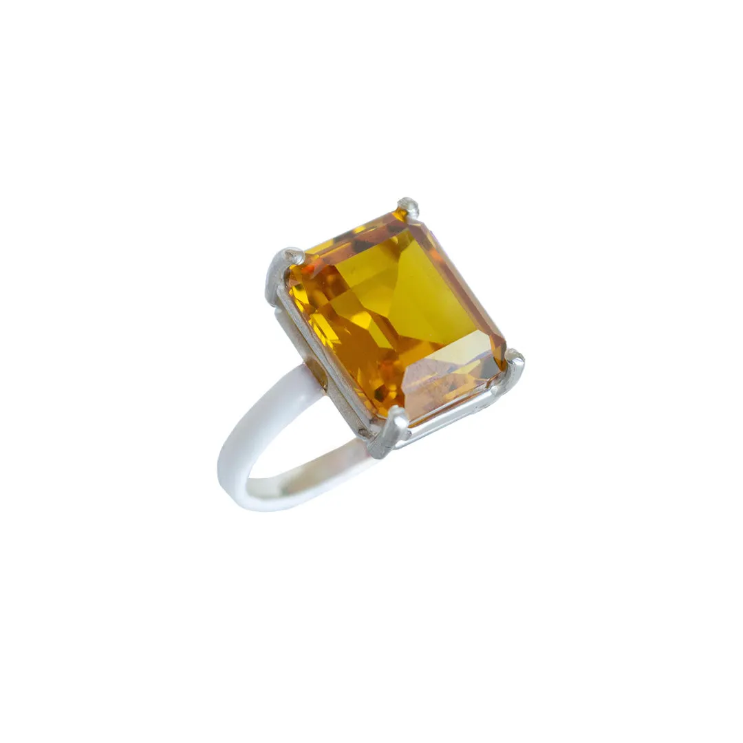 Large Emerald cut stone ring (More colors available)