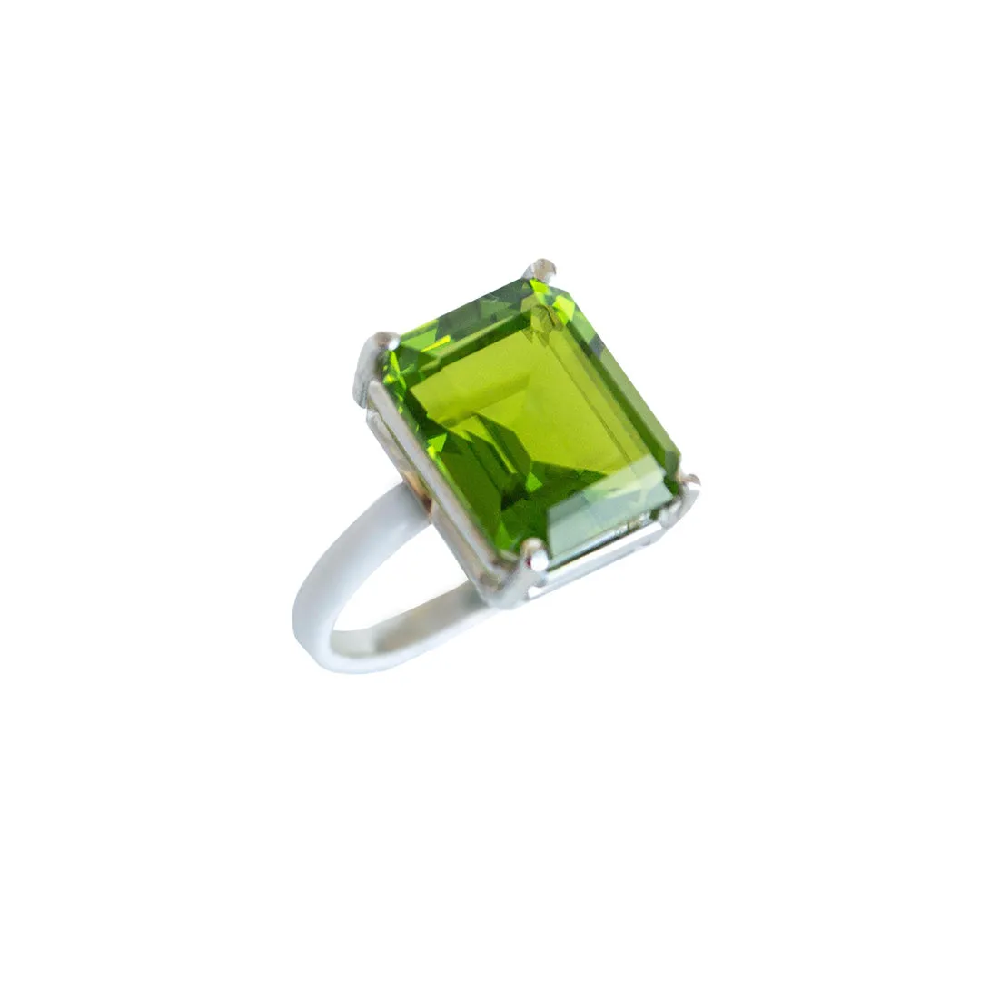 Large Emerald cut stone ring (More colors available)