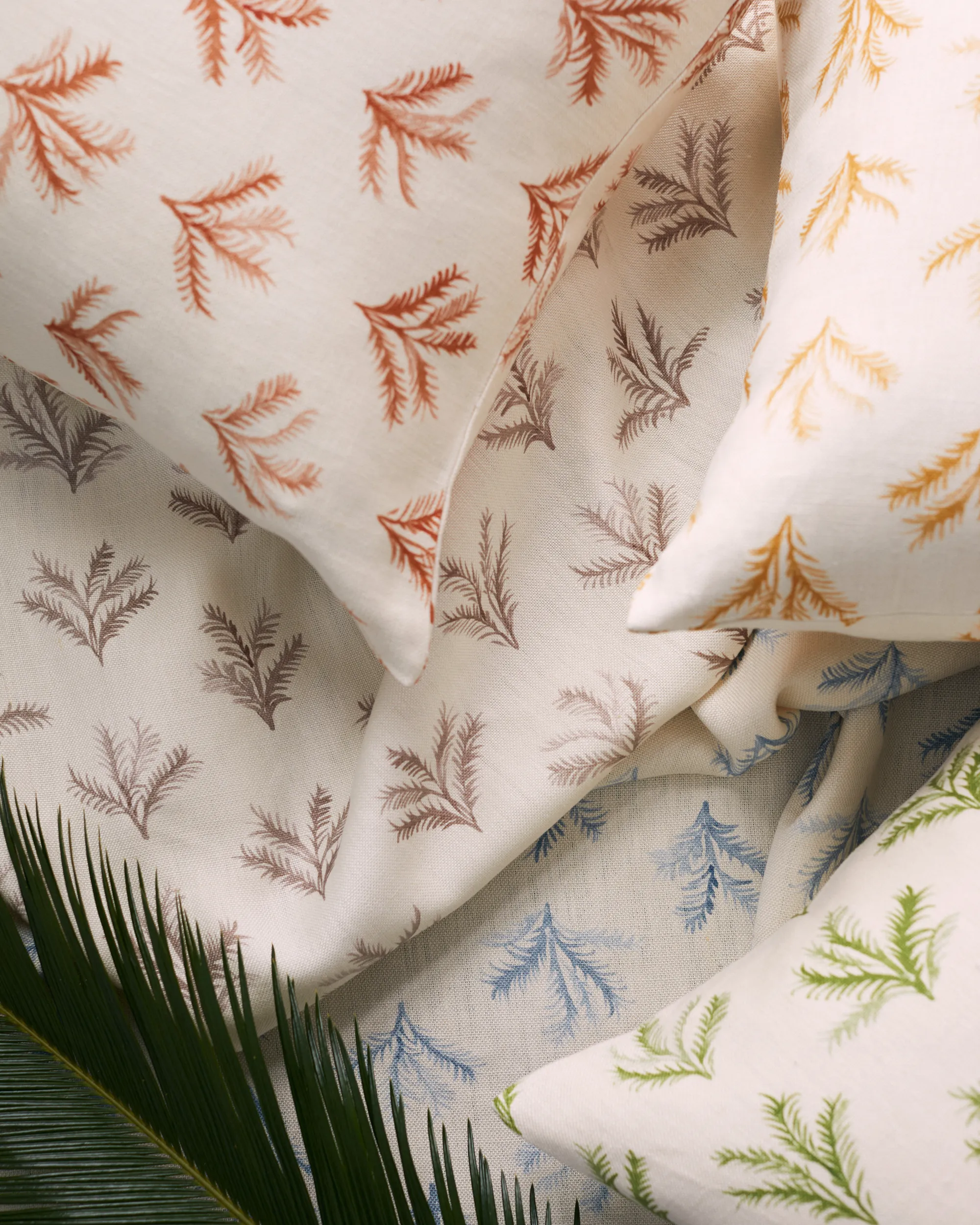 Little Palm Fabric in Light Blue