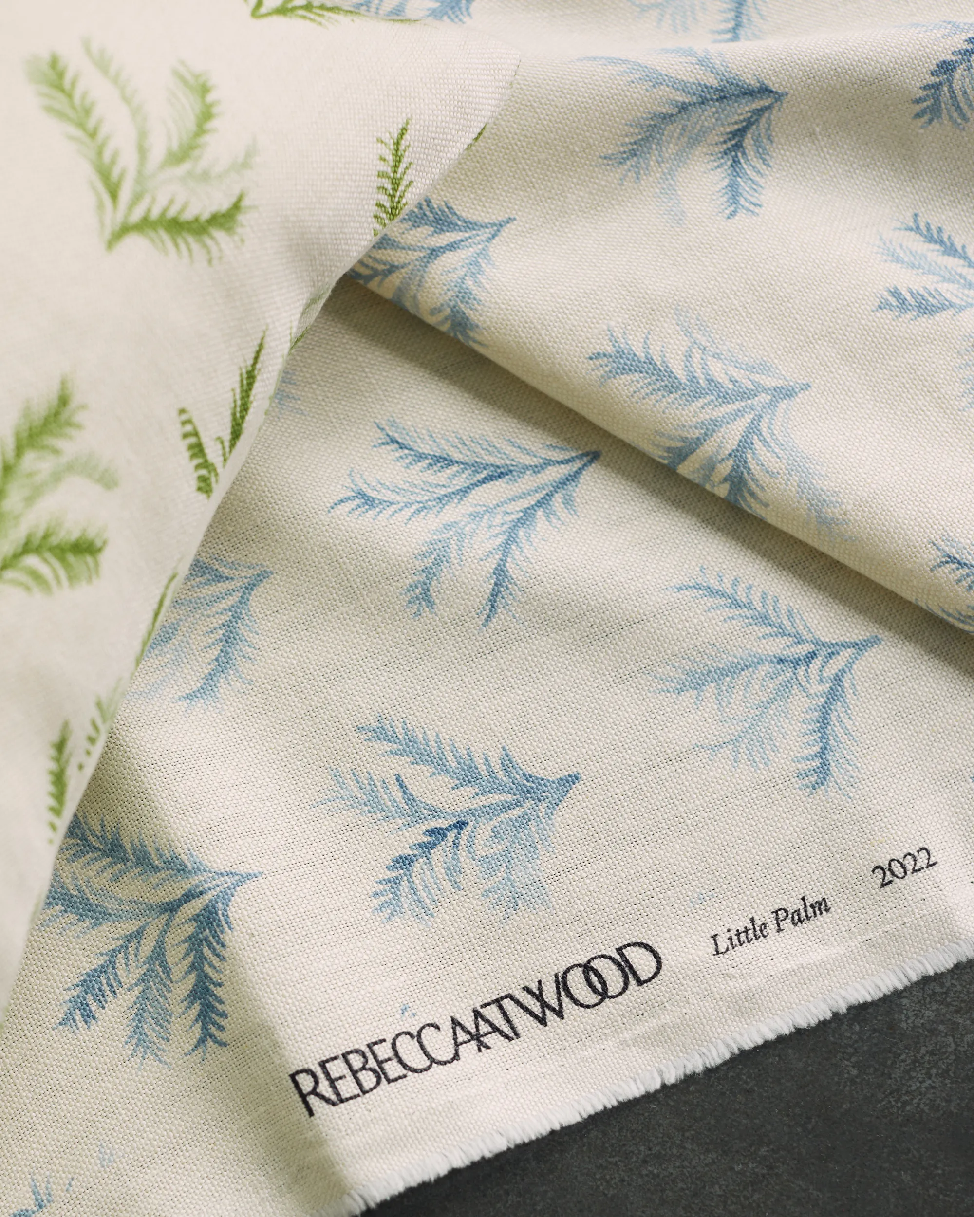 Little Palm Fabric in Light Blue