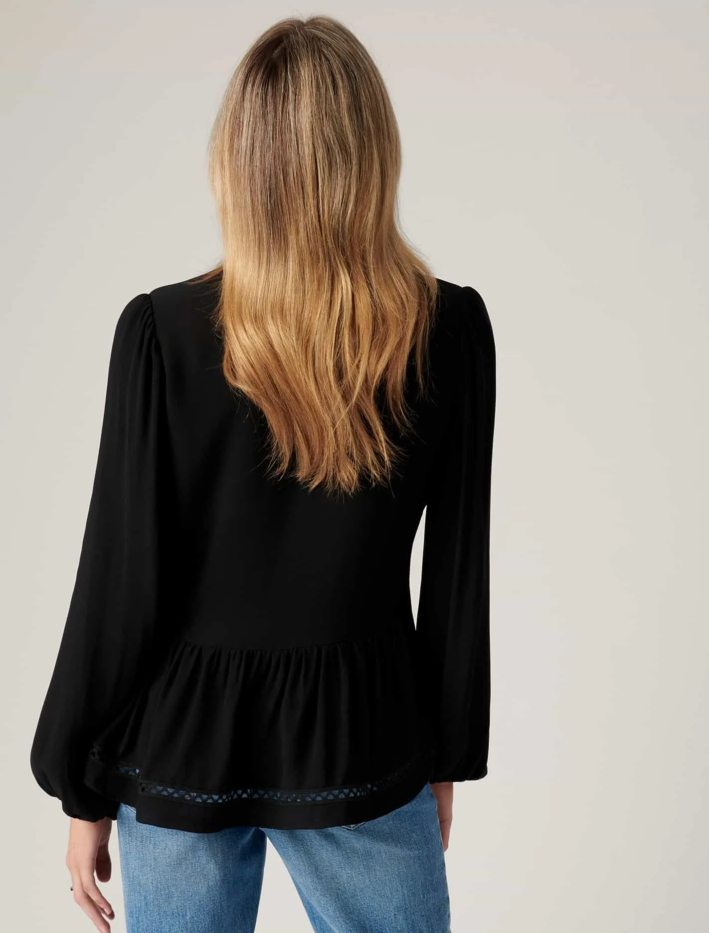 Luna Lace Spliced Tunic Blouse