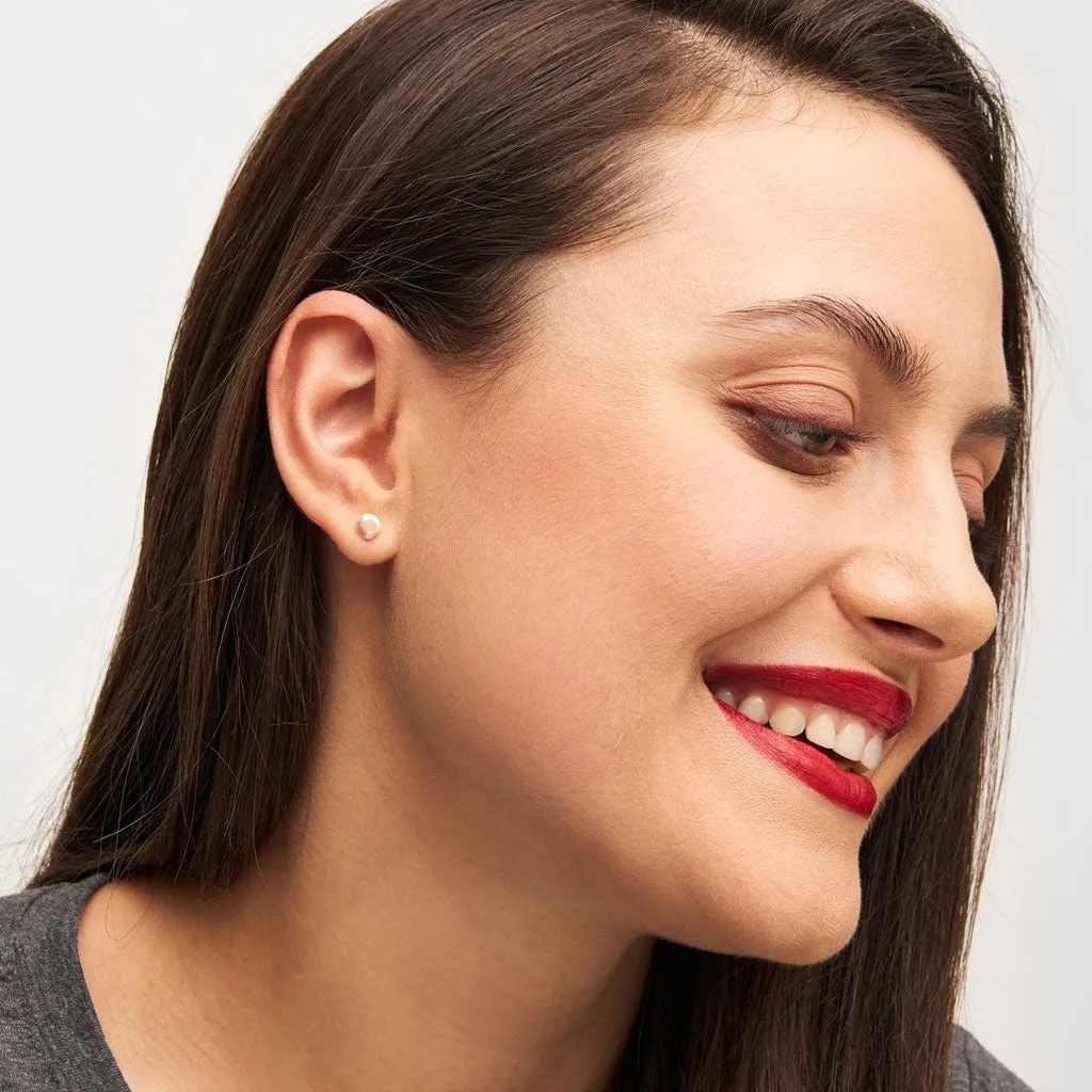Magic Stone earring 1 pcs silver plated - Burnt Coral