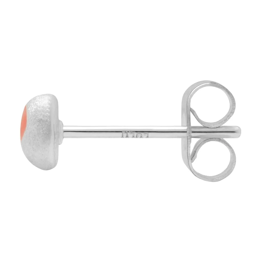 Magic Stone earring 1 pcs silver plated - Burnt Coral