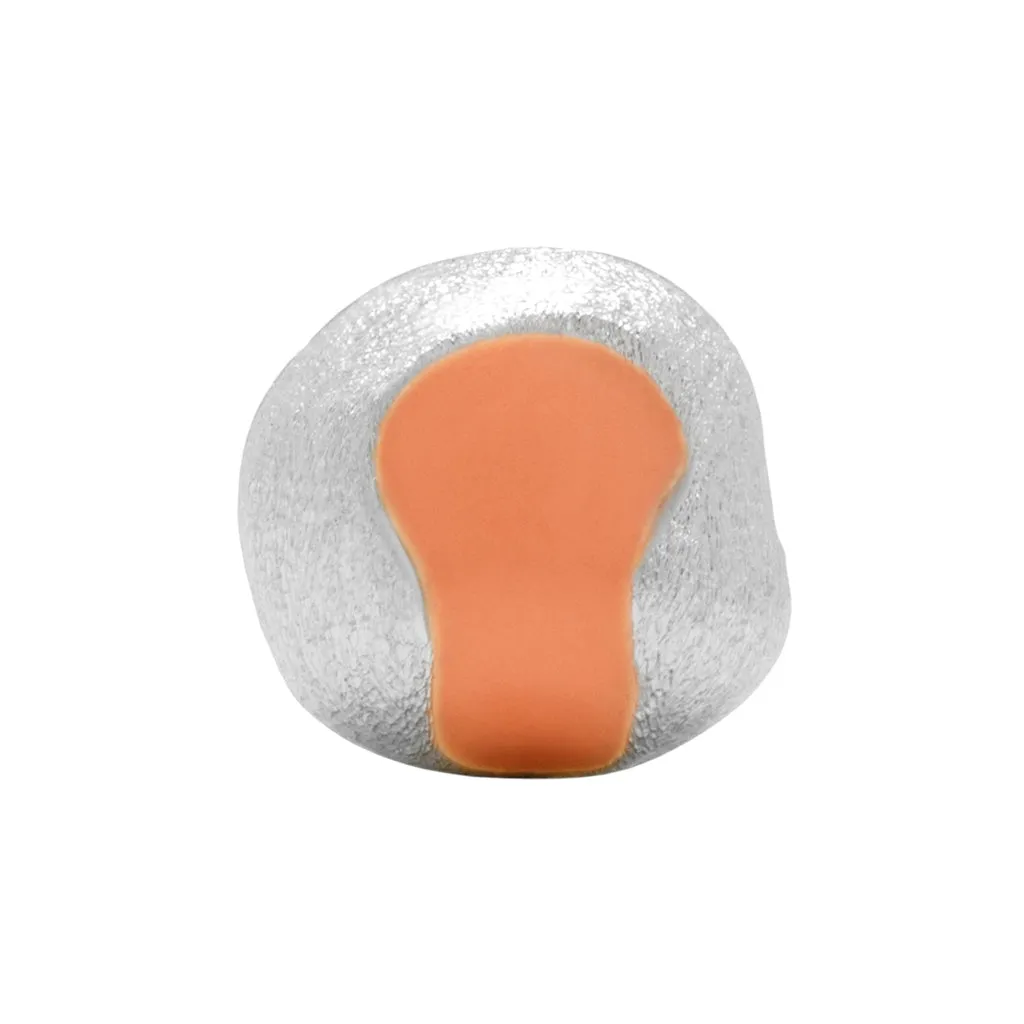 Magic Stone earring 1 pcs silver plated - Burnt Coral