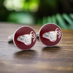 MarZthomson Botanic Series - Round Silver Butterfly Cufflinks