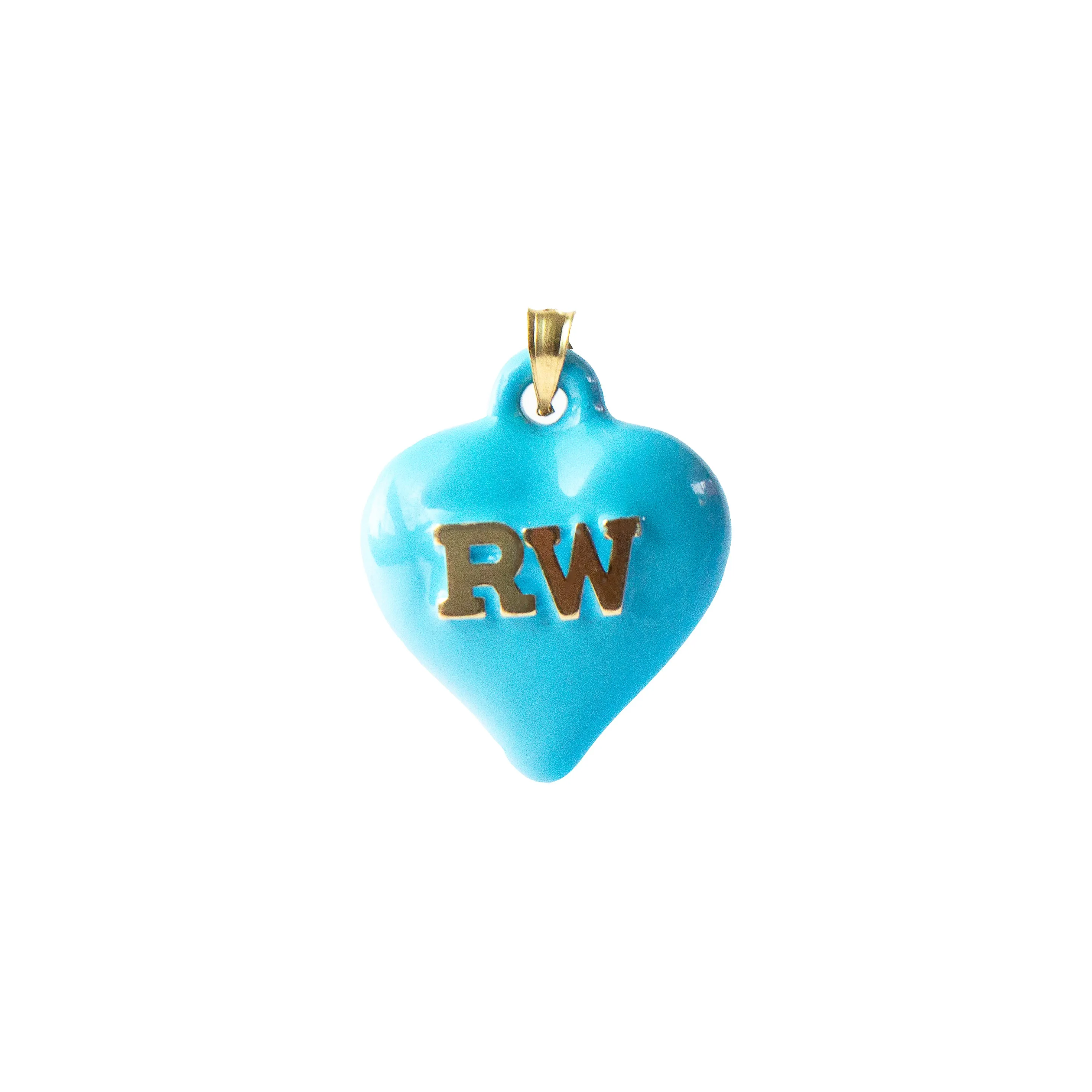 Medium Puff Heart With Gold Initial (More Colors available)