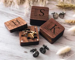 Metal Cufflinks with Wood Box
