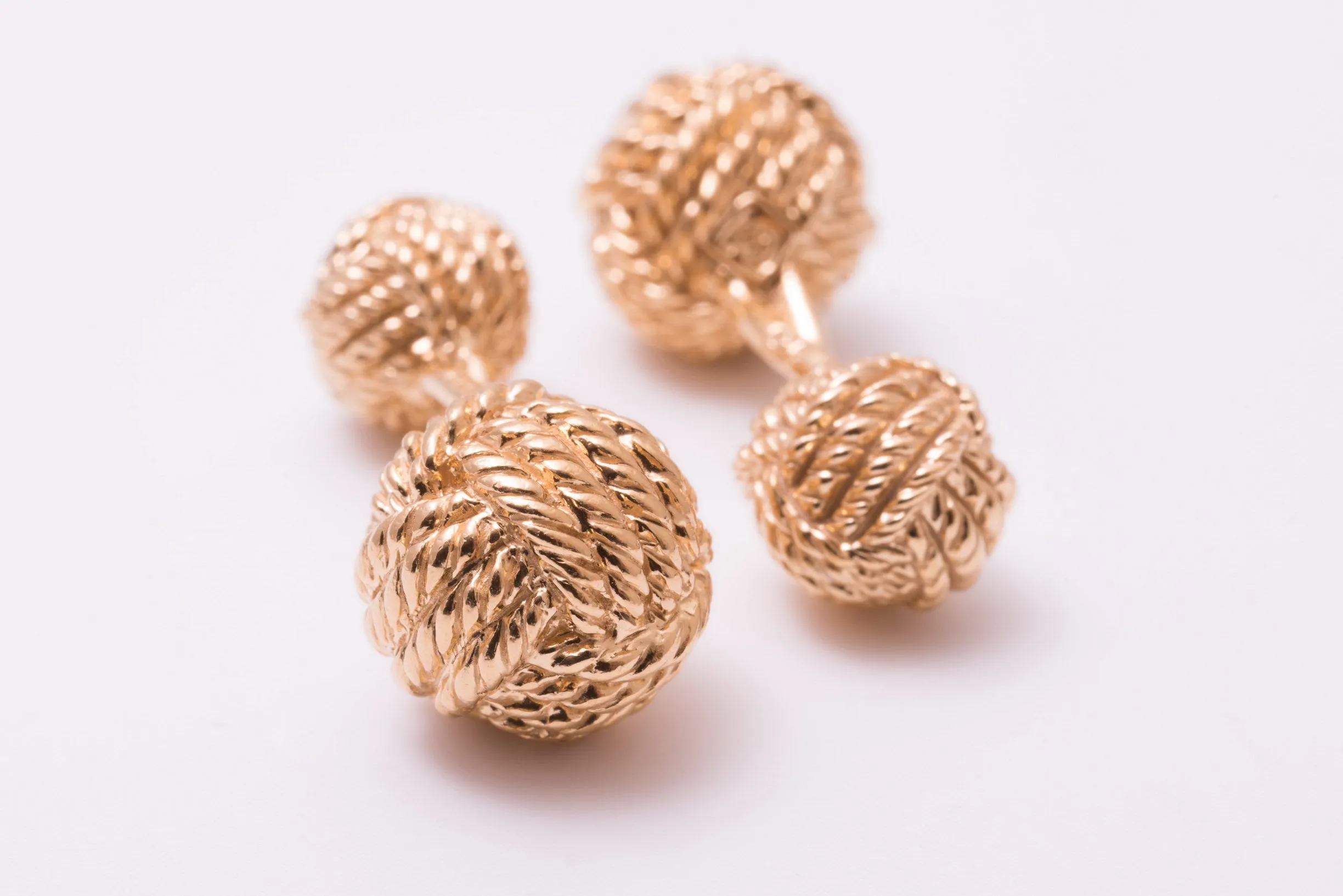 Monkey Fist Knot Yellow Gold Vermeil Cufflinks