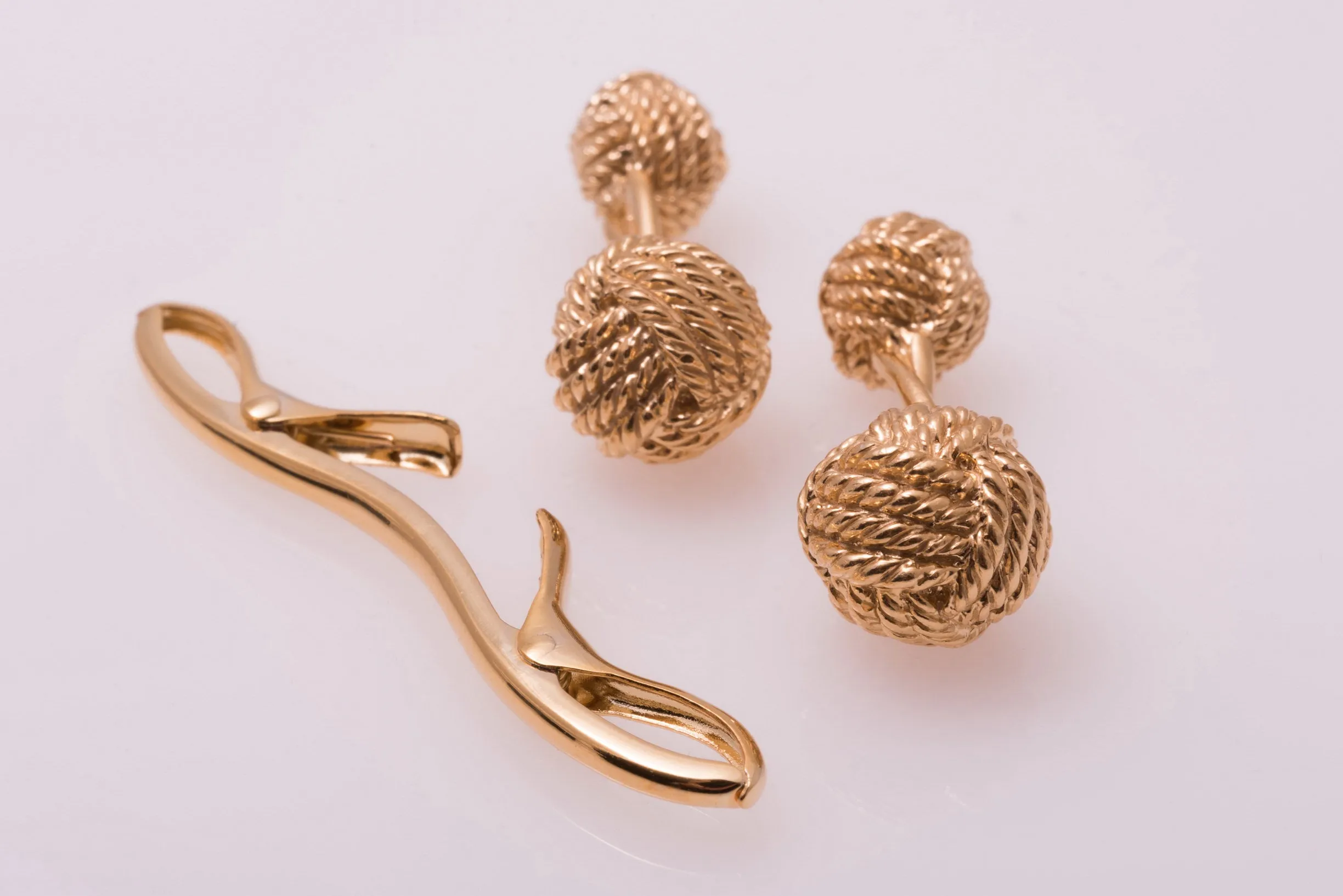 Monkey Fist Knot Yellow Gold Vermeil Cufflinks