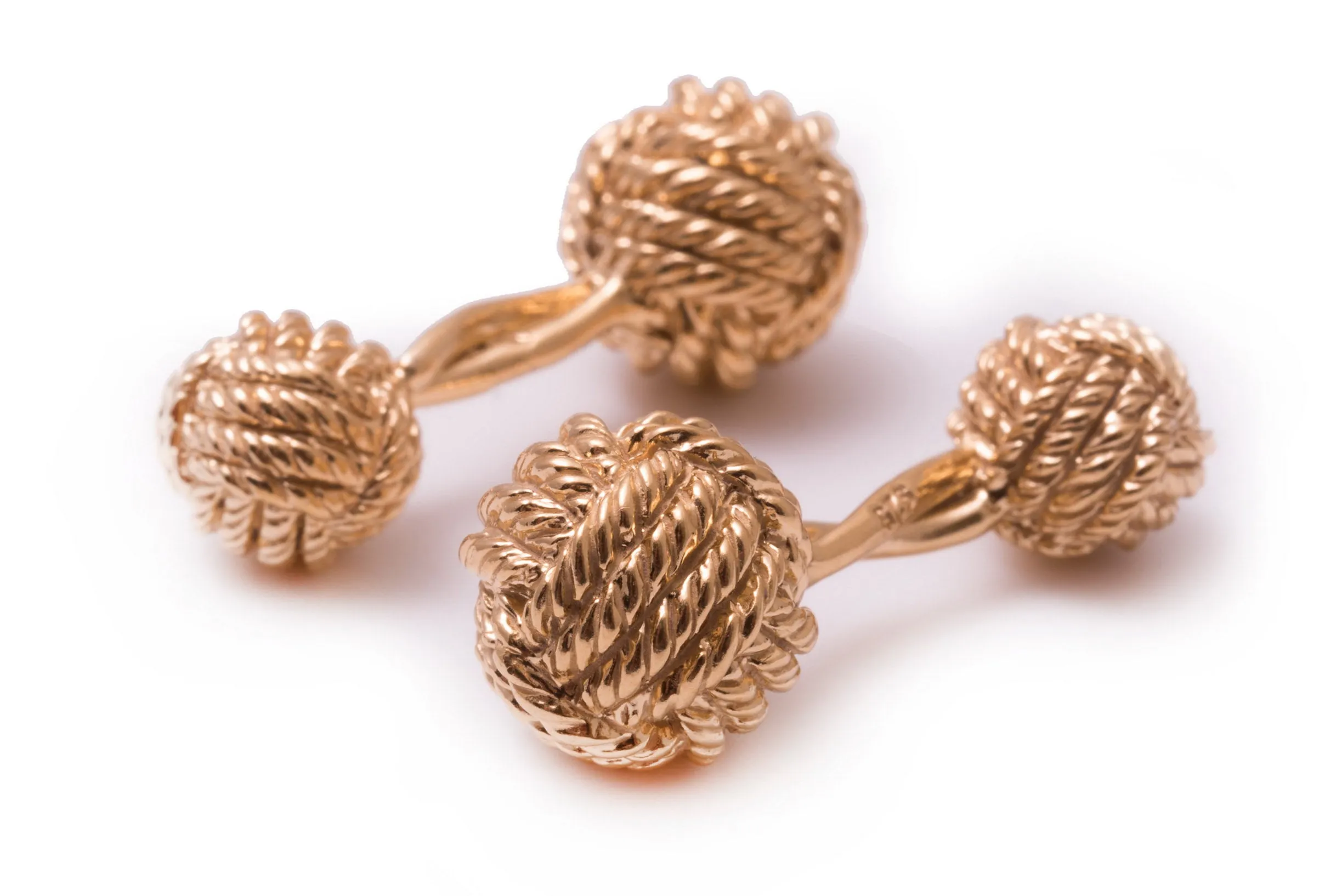 Monkey Fist Knot Yellow Gold Vermeil Cufflinks