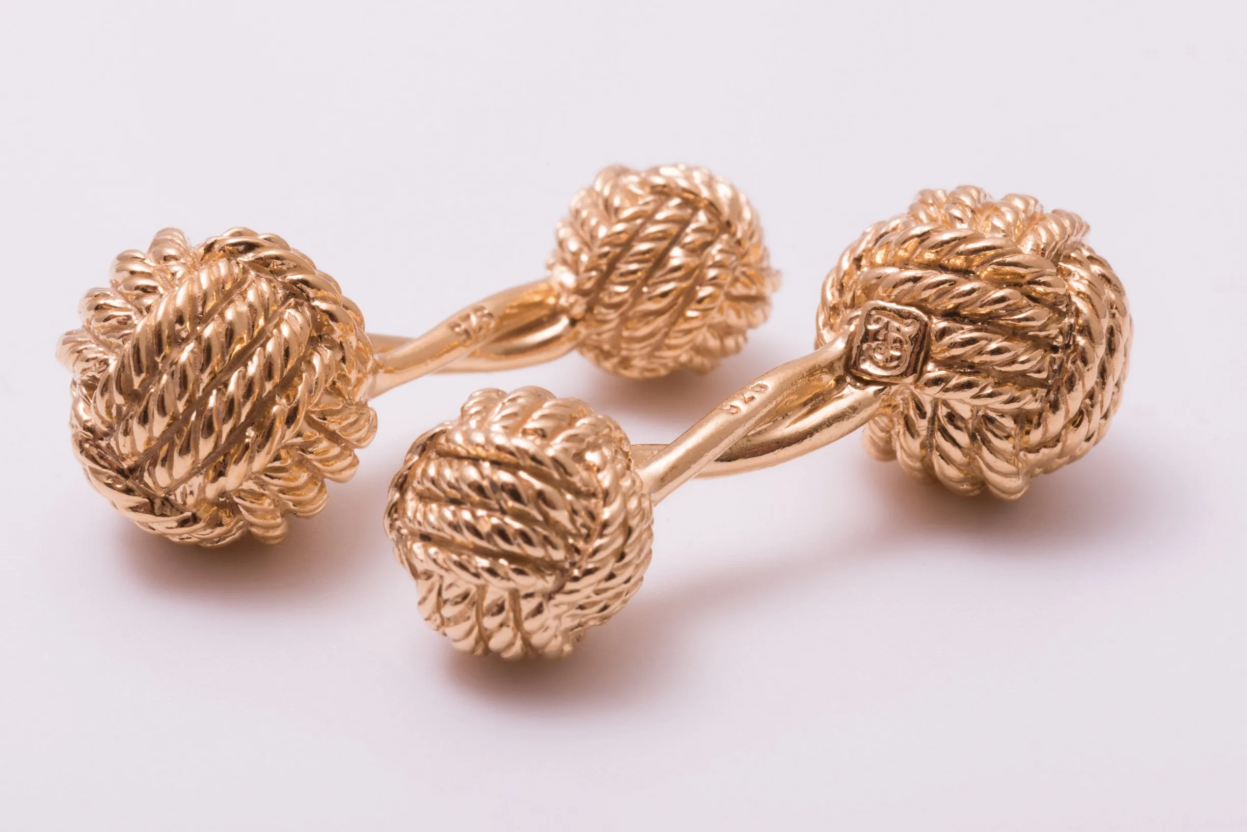 Monkey Fist Knot Yellow Gold Vermeil Cufflinks