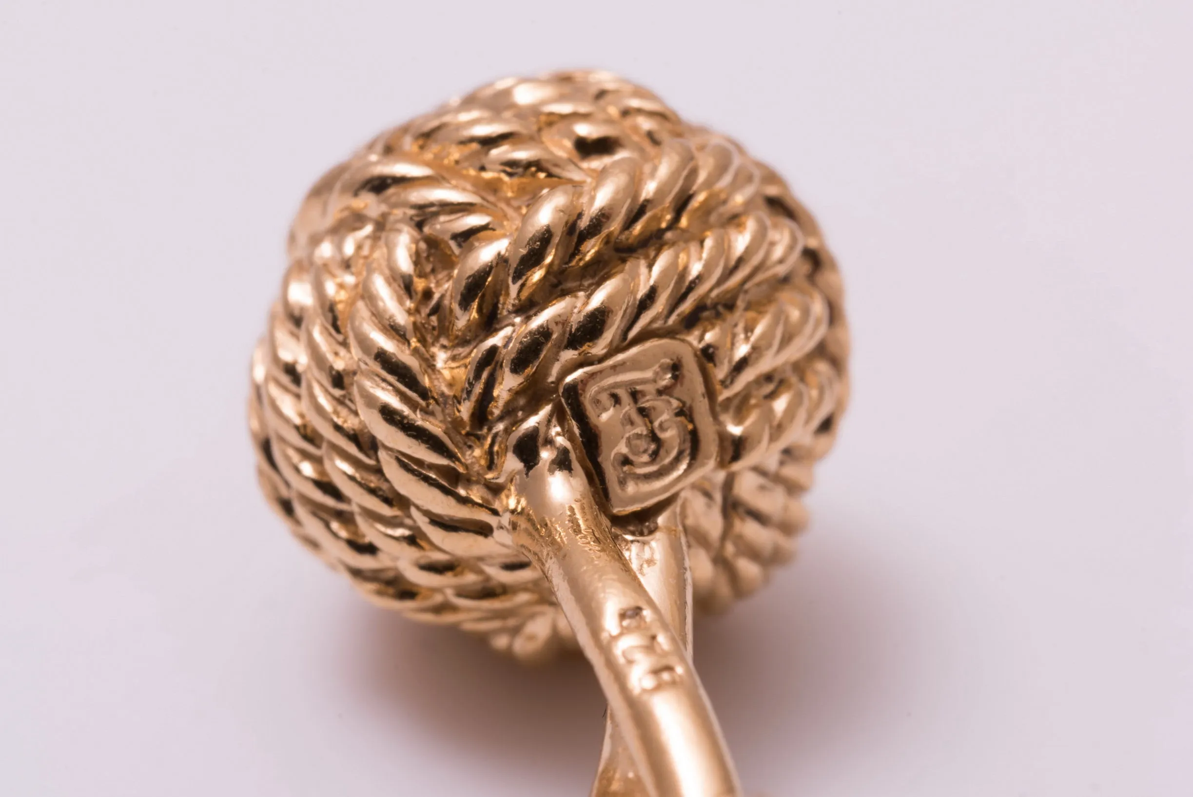 Monkey Fist Knot Yellow Gold Vermeil Cufflinks