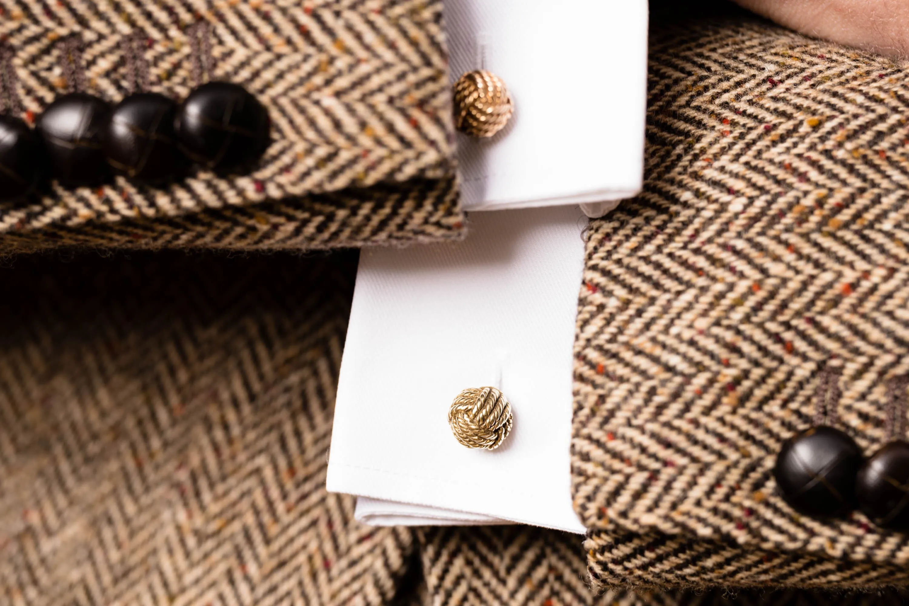 Monkey Fist Knot Yellow Gold Vermeil Cufflinks