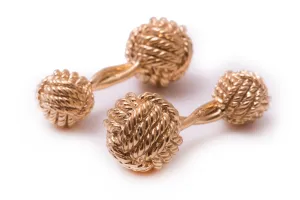 Monkey Fist Knot Yellow Gold Vermeil Cufflinks