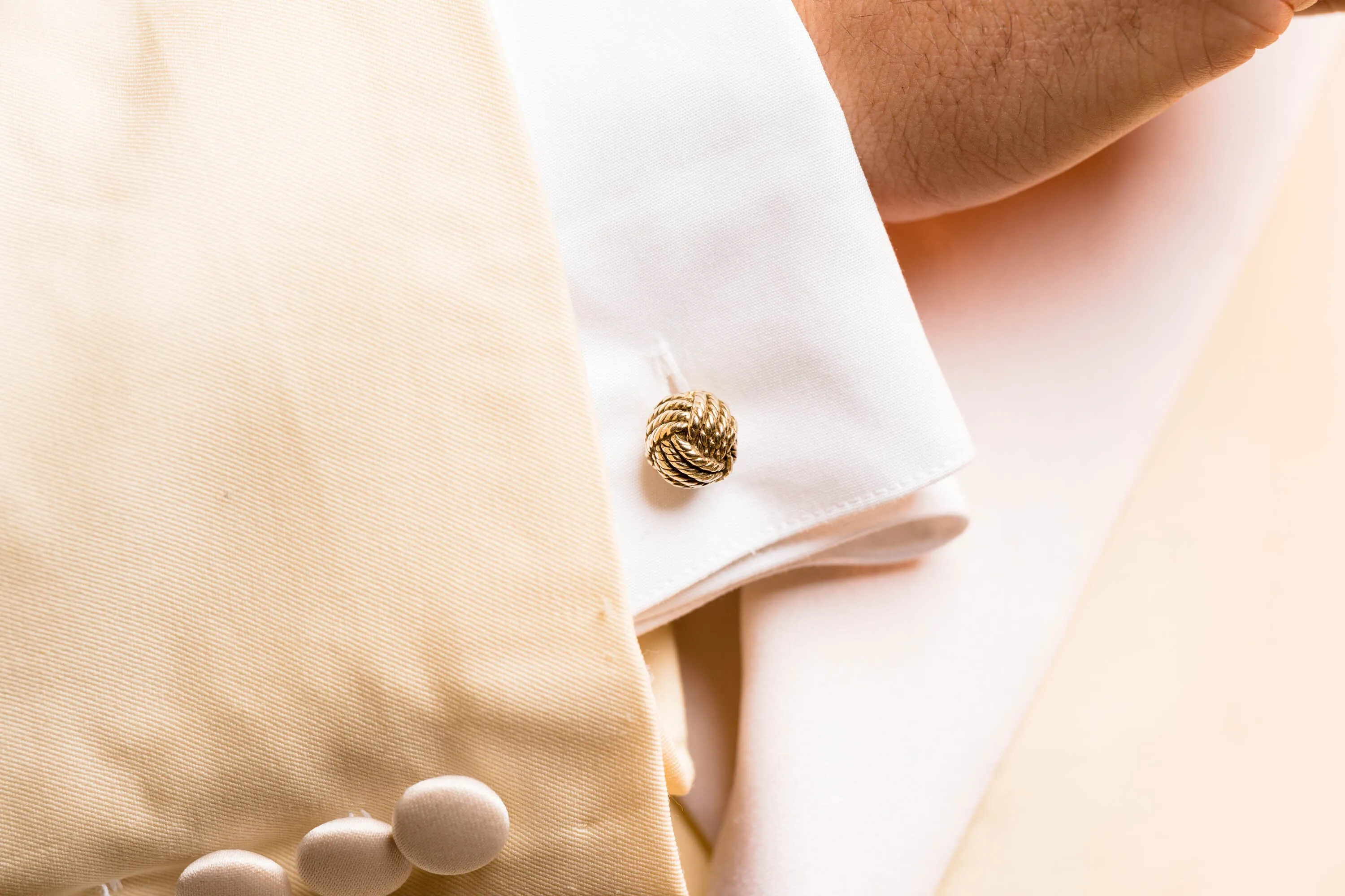 Monkey Fist Knot Yellow Gold Vermeil Cufflinks