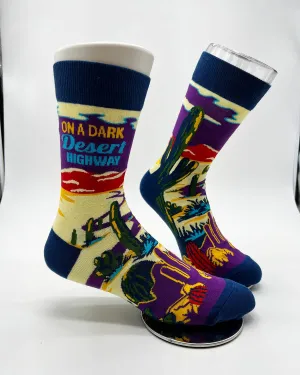 On A Dark Desert Highway Men's Novelty Crew Socks