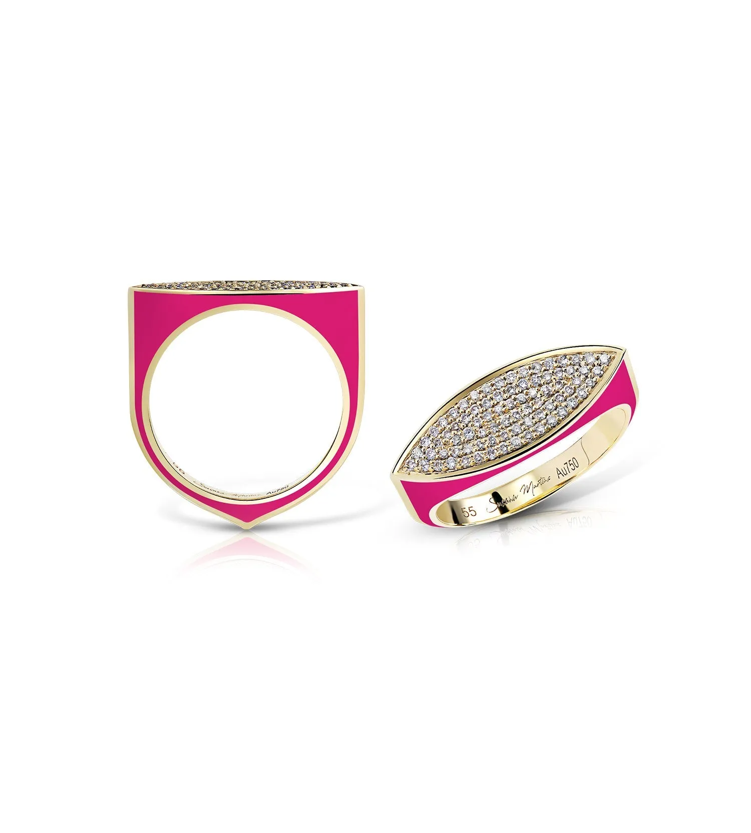 Pave marquise hot pink