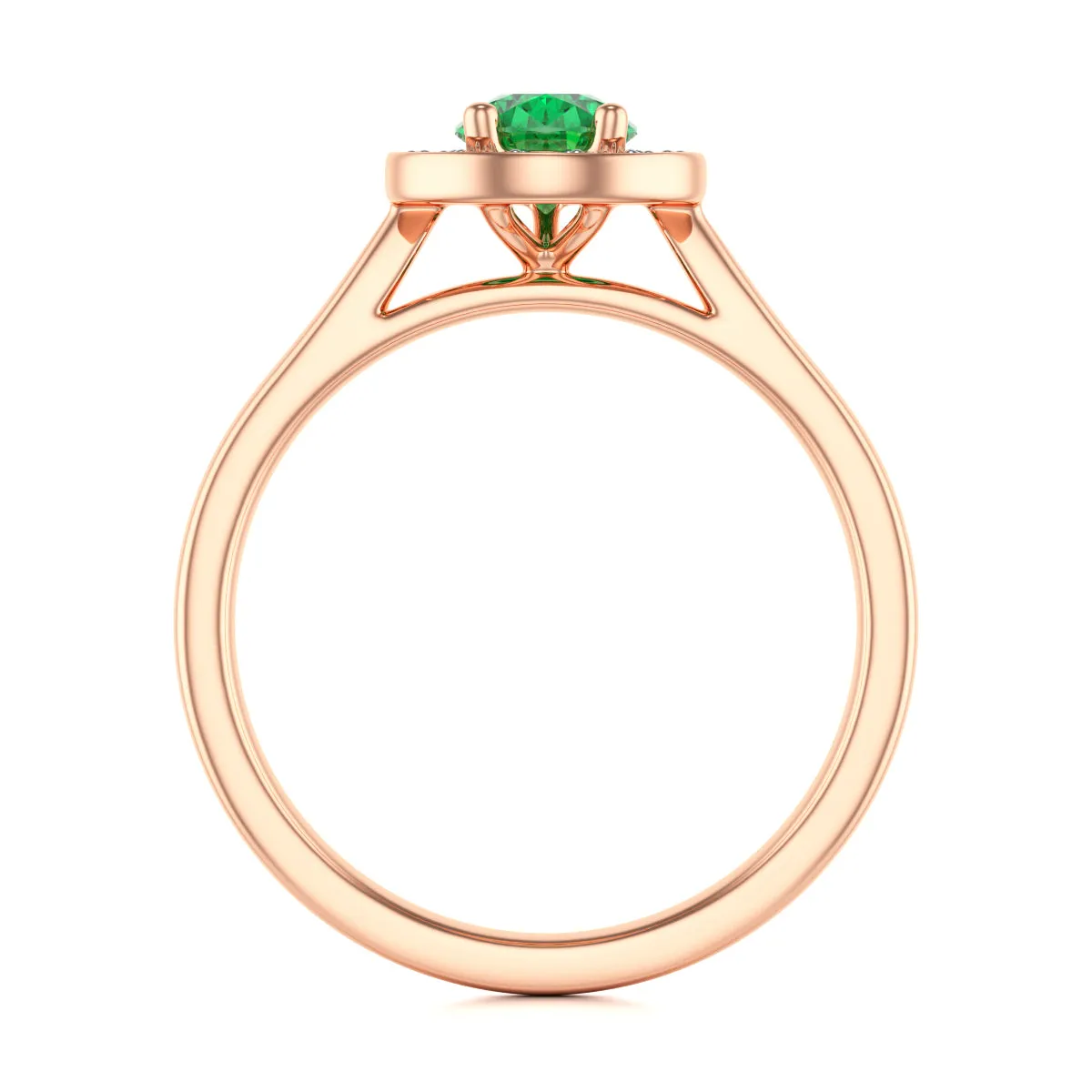 Pear Shaped Emerald Diamond Halo Ring