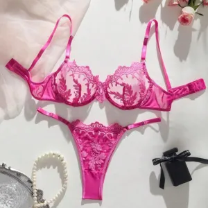 Pink Lingerie Set Floral