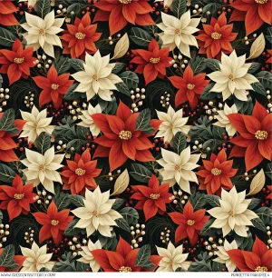 Poinsettia Paradise 4 Printed Vinyl Sheet/Wrap