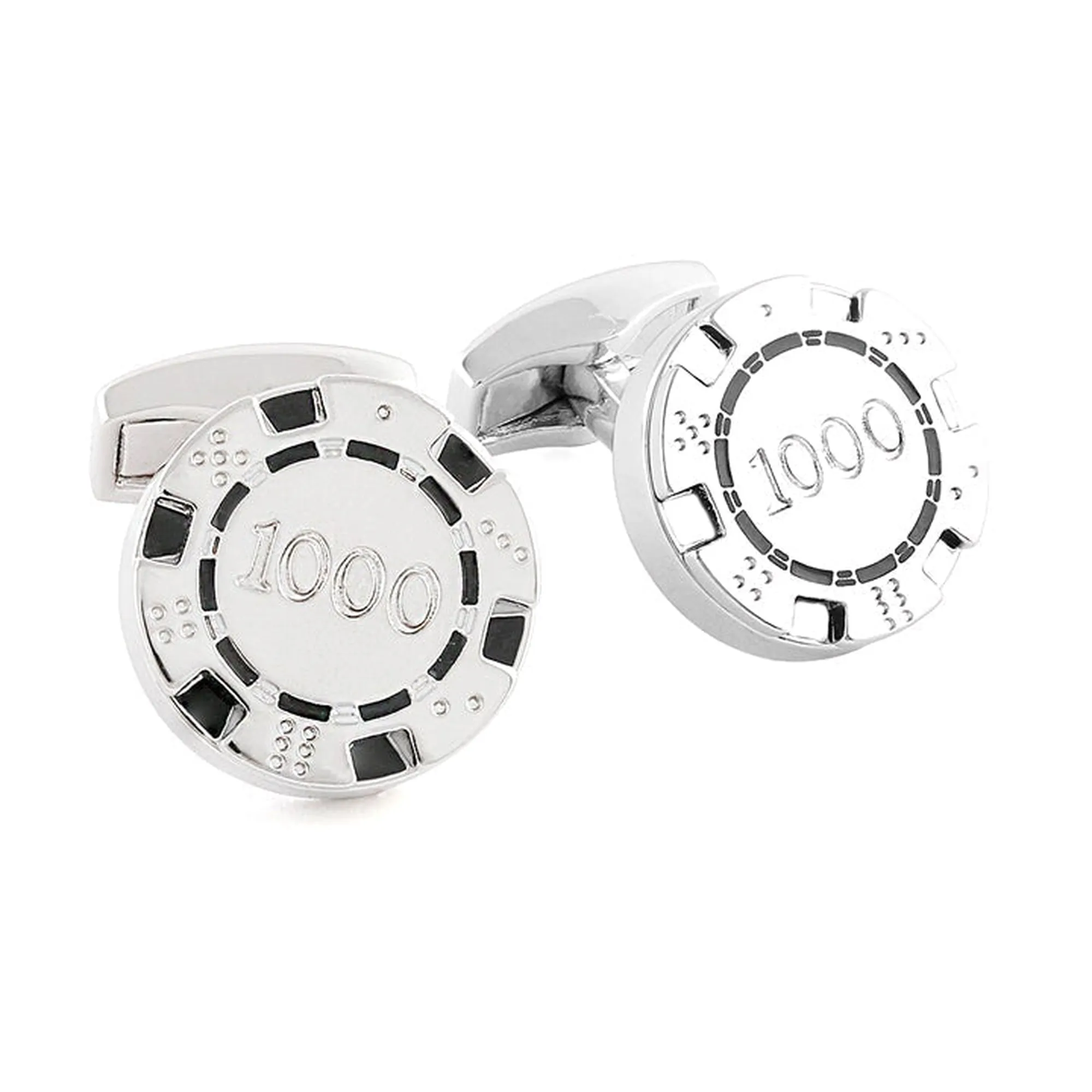 Poker Chips Cufflinks in Black & White F