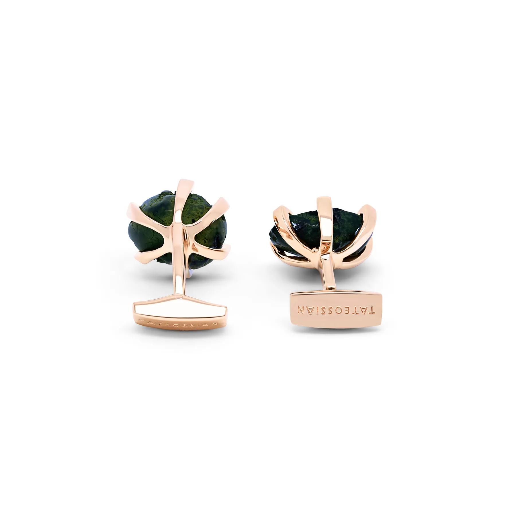 Red Geode cufflinks in rose gold plated sterling silver
