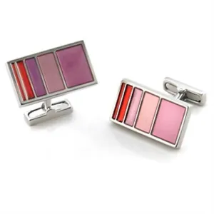 Rhodium Brass Cufflink with No Stone Style LO555